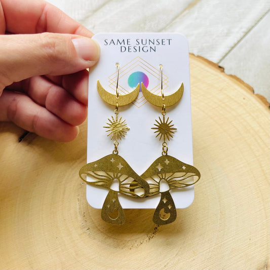 Mushroom Moon Earrings