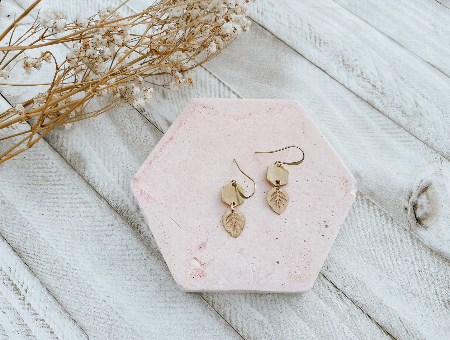 Brass Leaf Earrings
