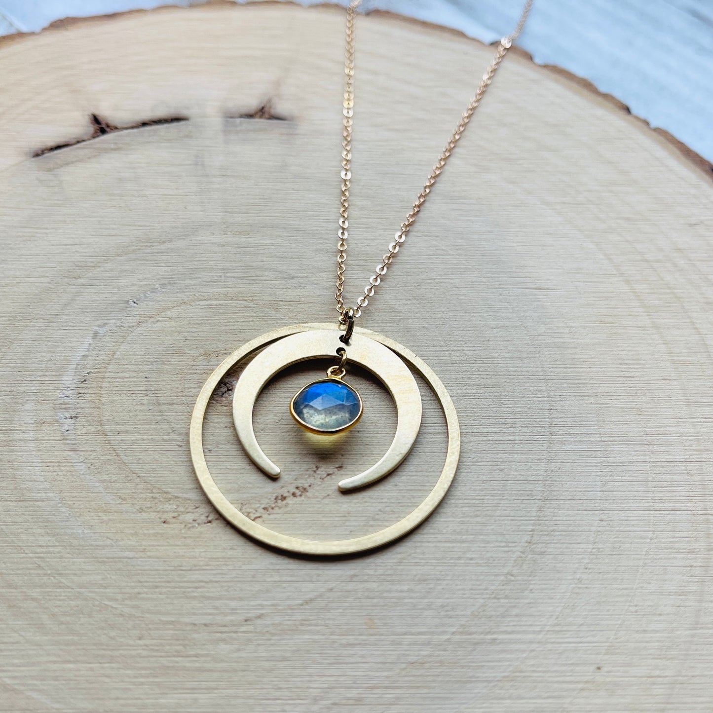 Labradorite Moon Necklace