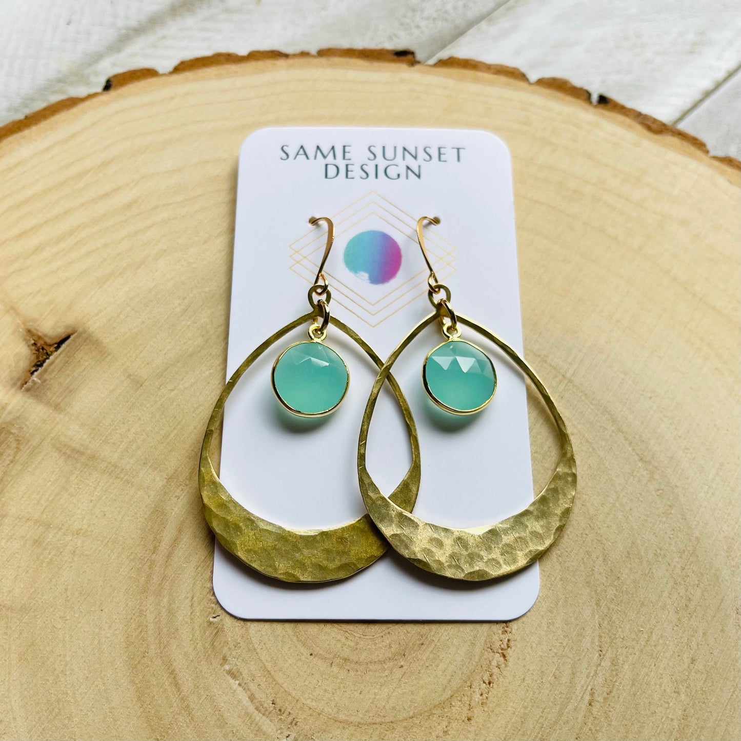 Aqua Chalcedony Earrings