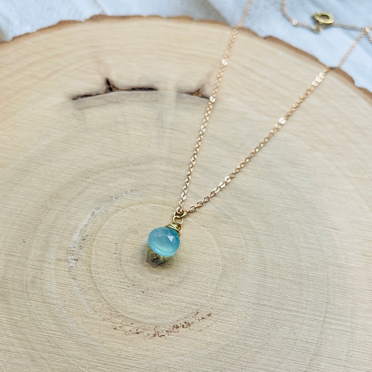 Aqua Chalcedony Necklace