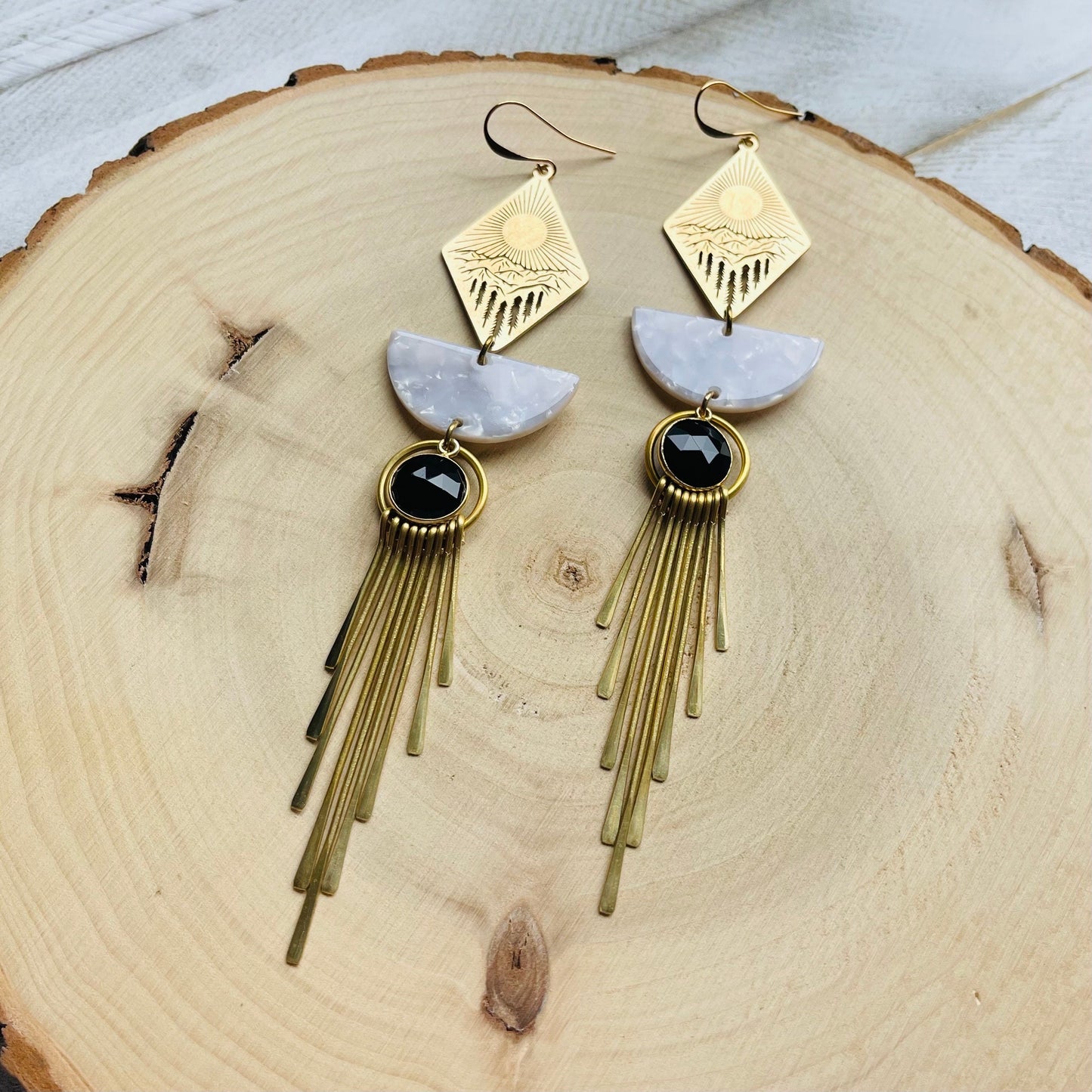 Onyx Mountain Fringe Earrings
