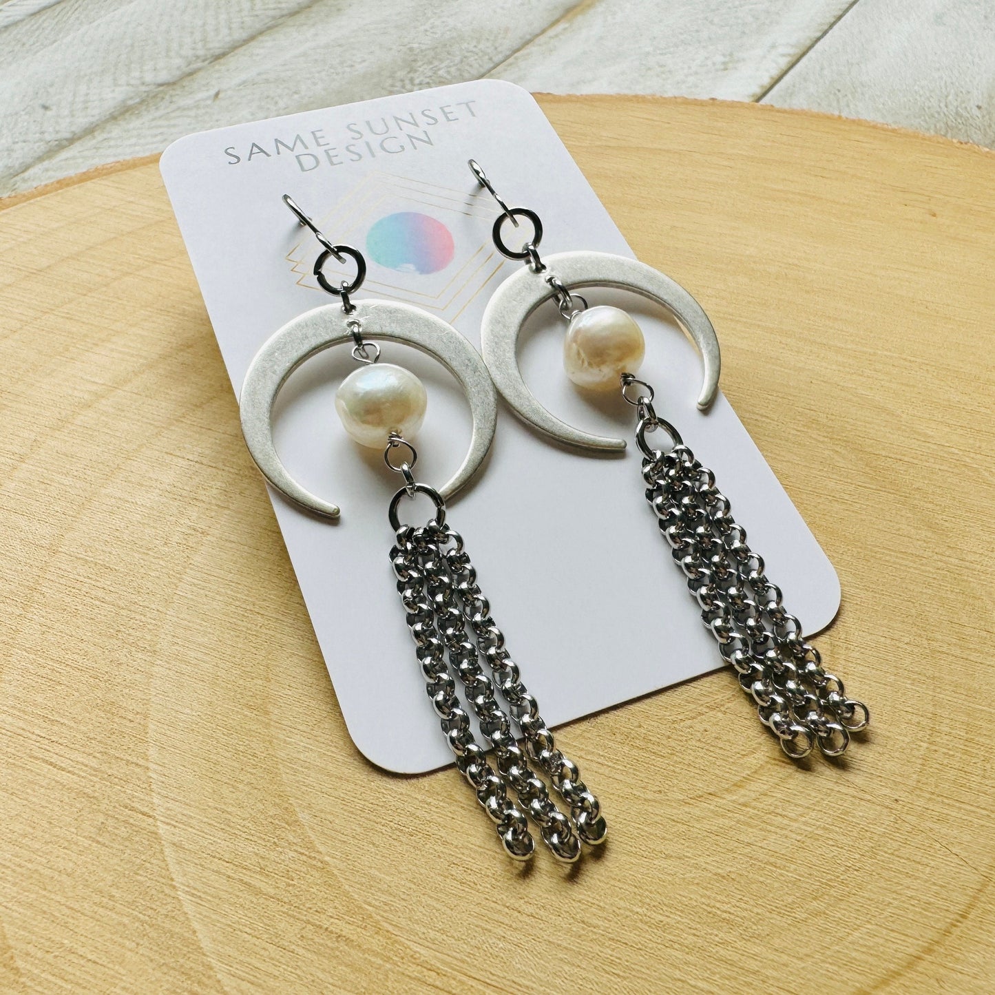 Pearl Moon Earrings