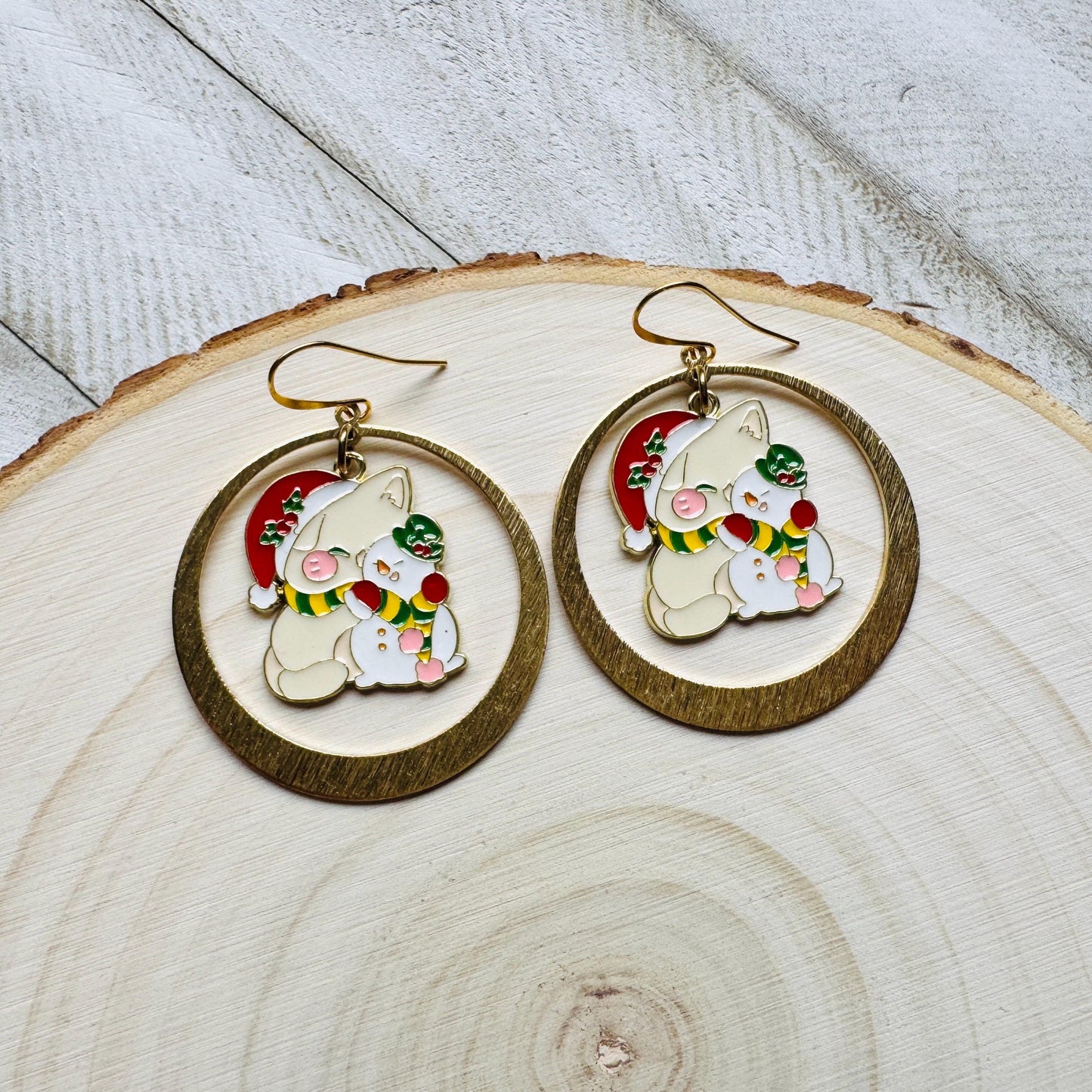 Christmas Cat Earrings