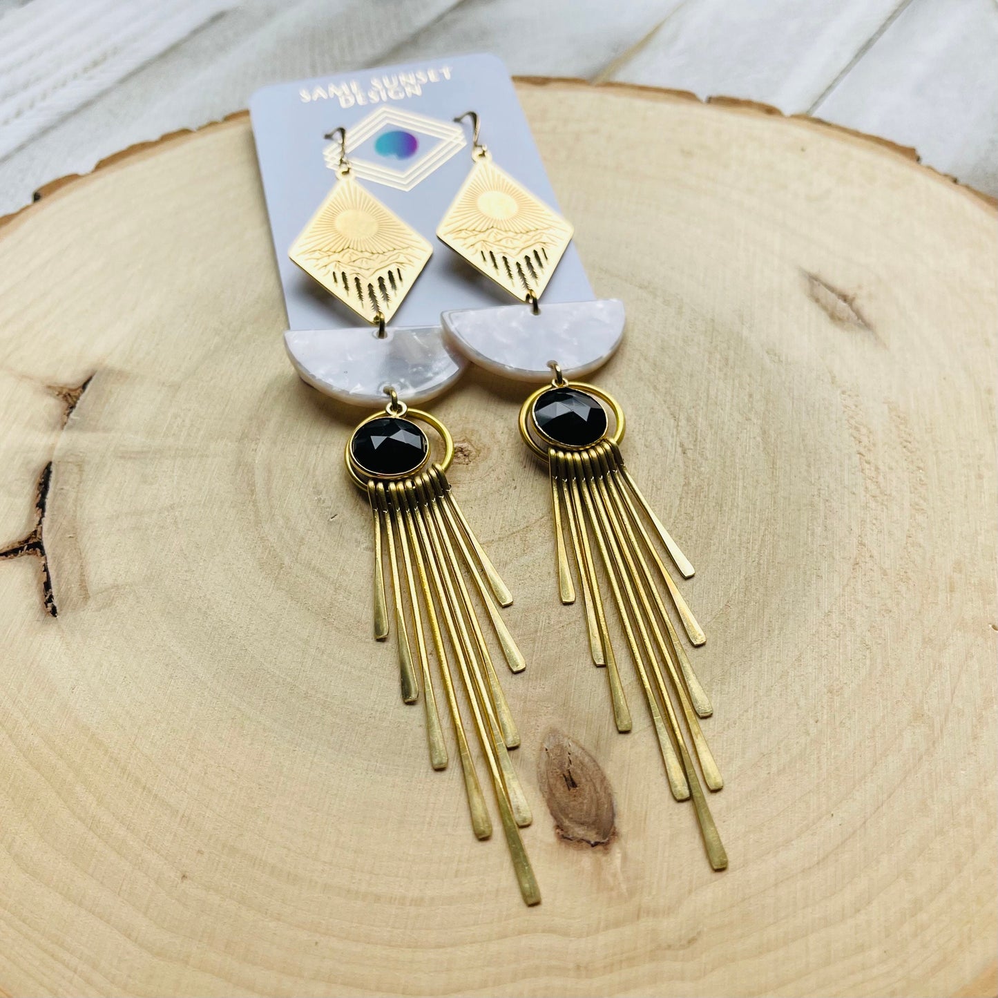 Onyx Mountain Fringe Earrings