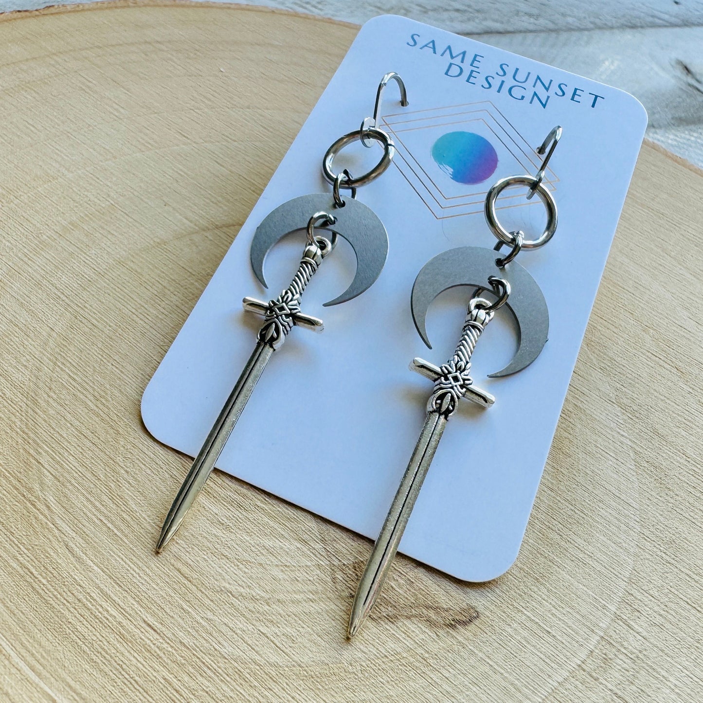 Sword Moon Earrings