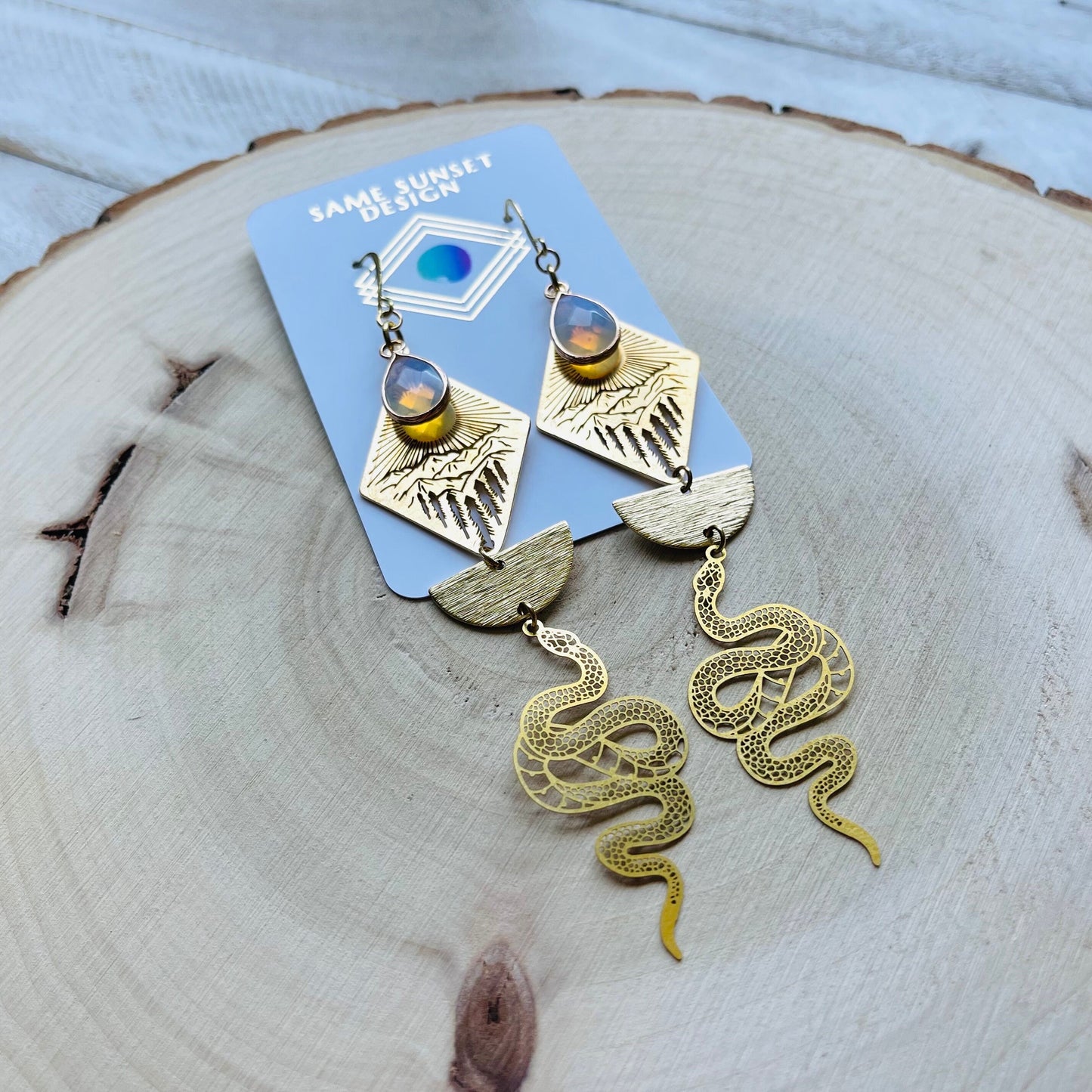 Opalite Snake Earrings