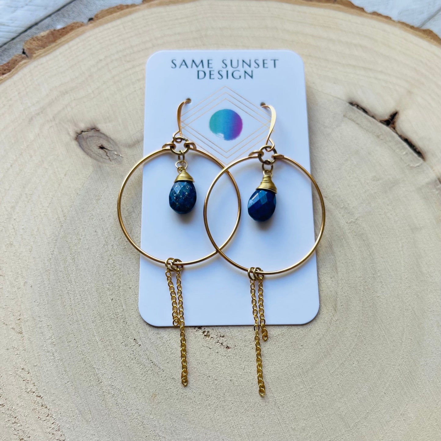 Lapis Lazuli Hoop Earrings