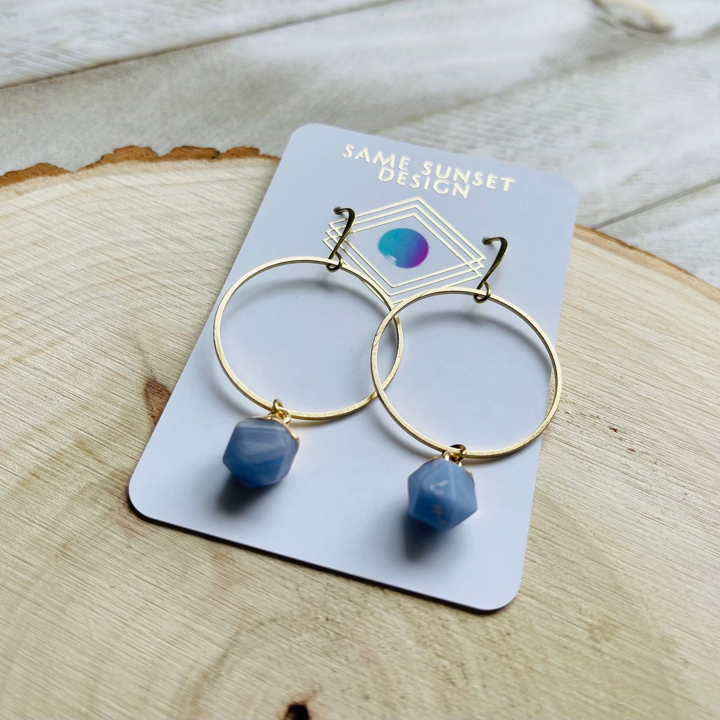 Agate Hoop Earrings