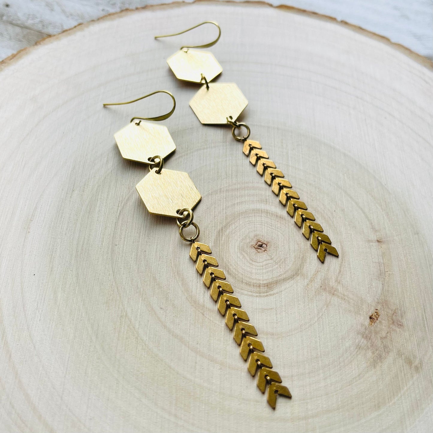 Geometric Brass Earrings
