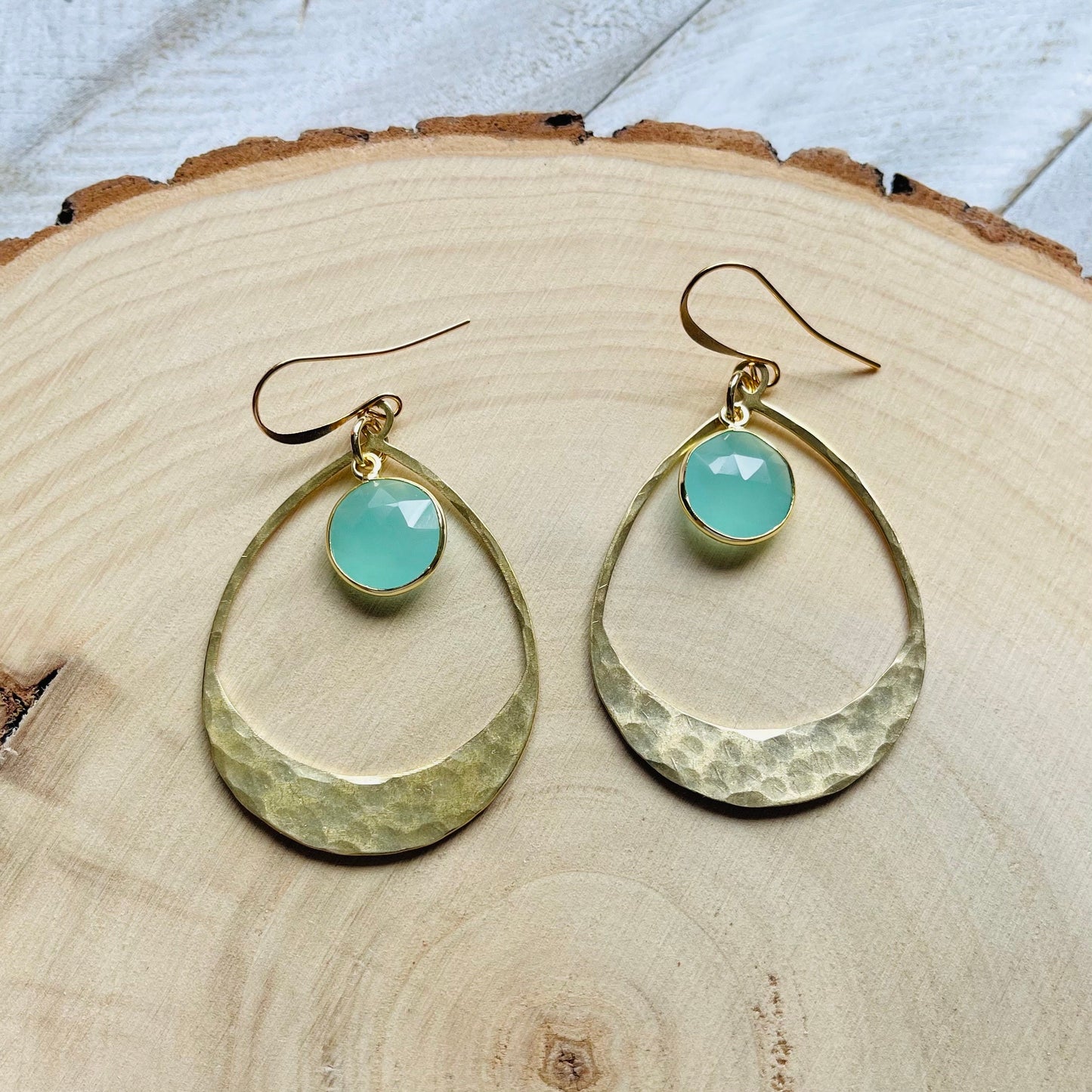 Aqua Chalcedony Earrings