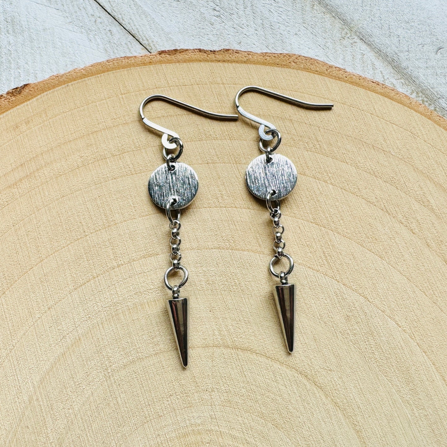 Stainless Steel Spike Earrings