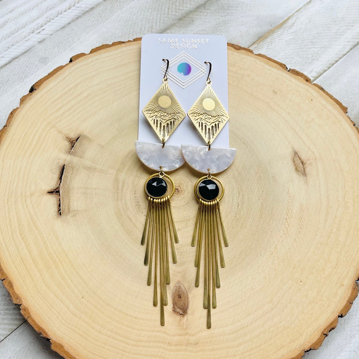Onyx Mountain Fringe Earrings