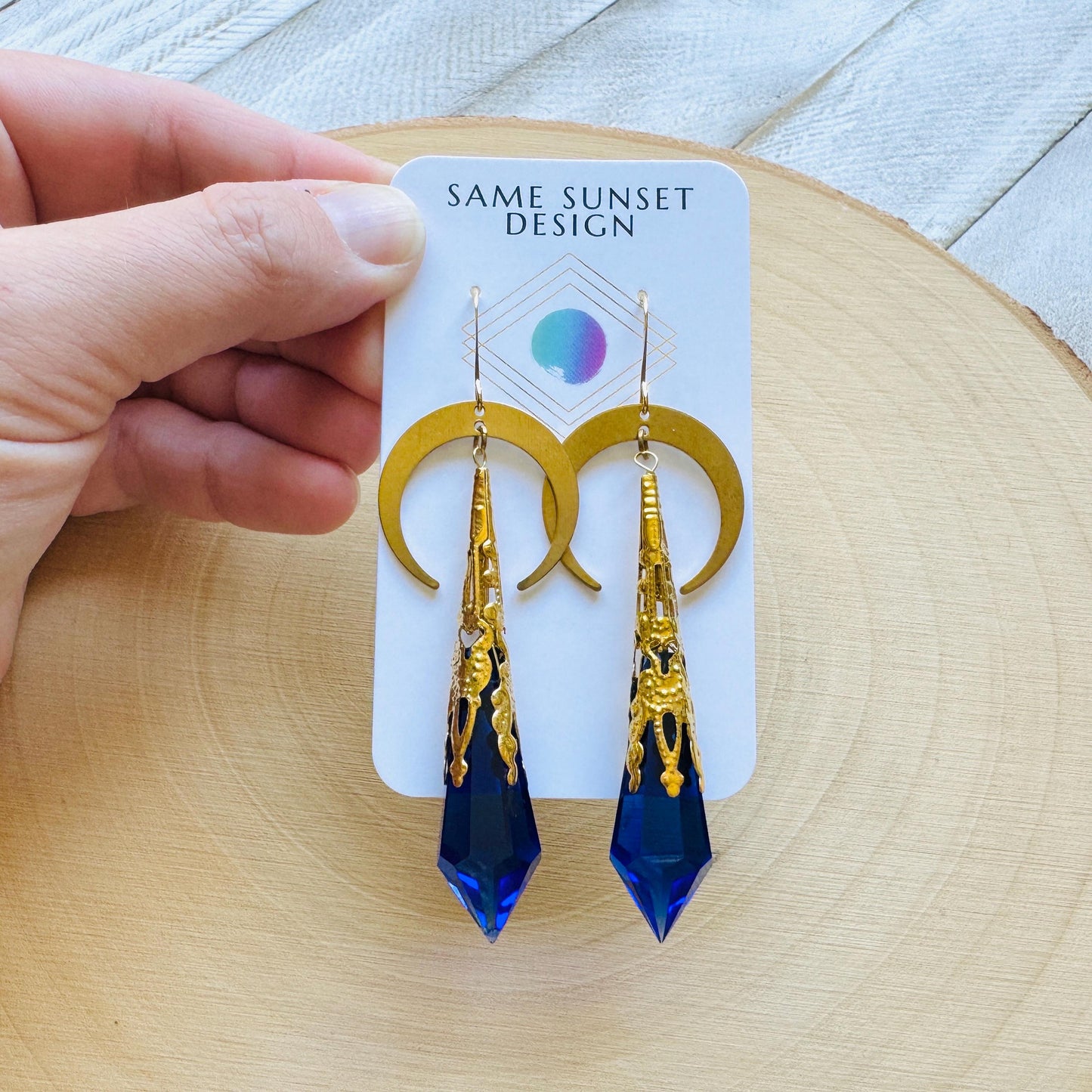 Blue Moon Crystal Earrings