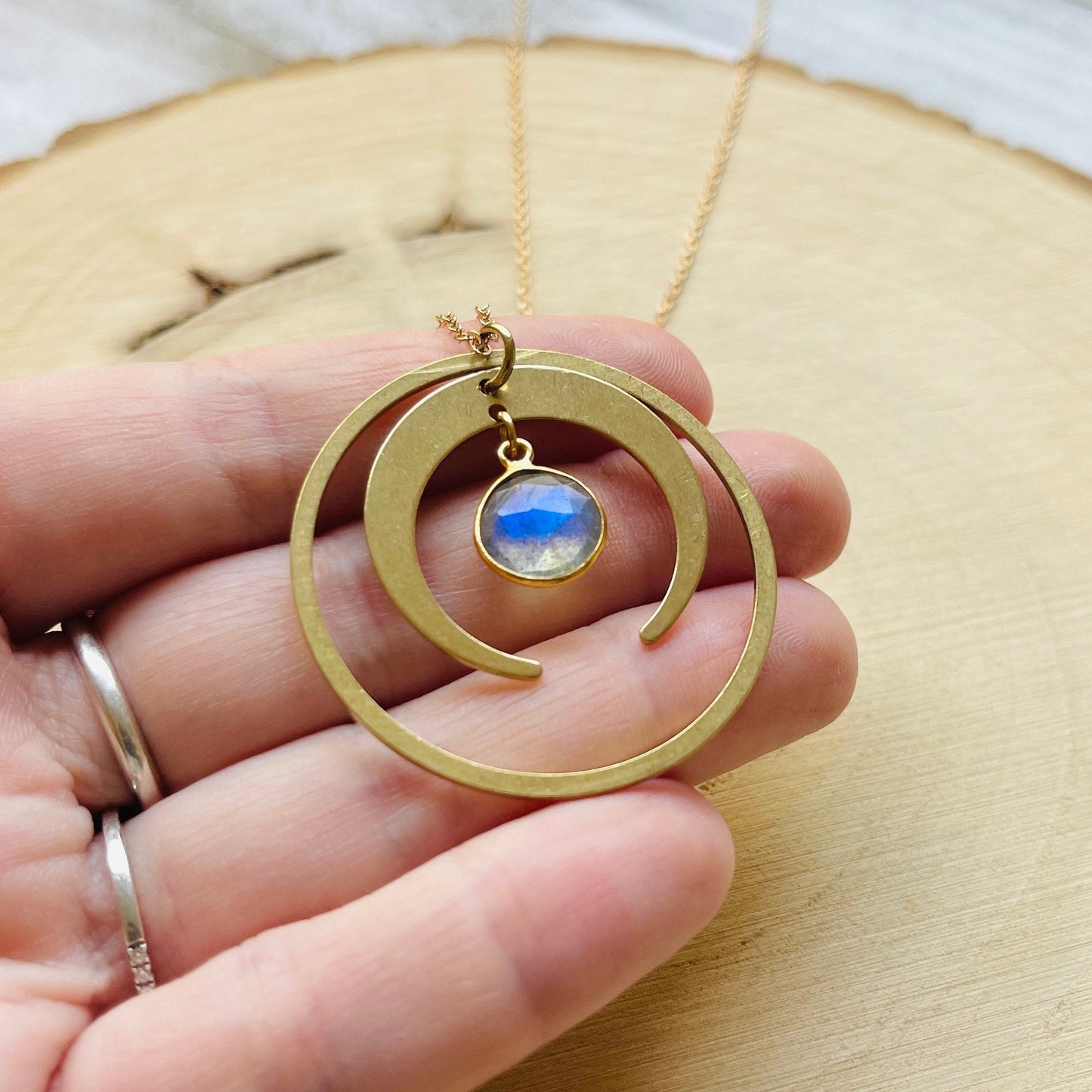 Labradorite Moon Necklace