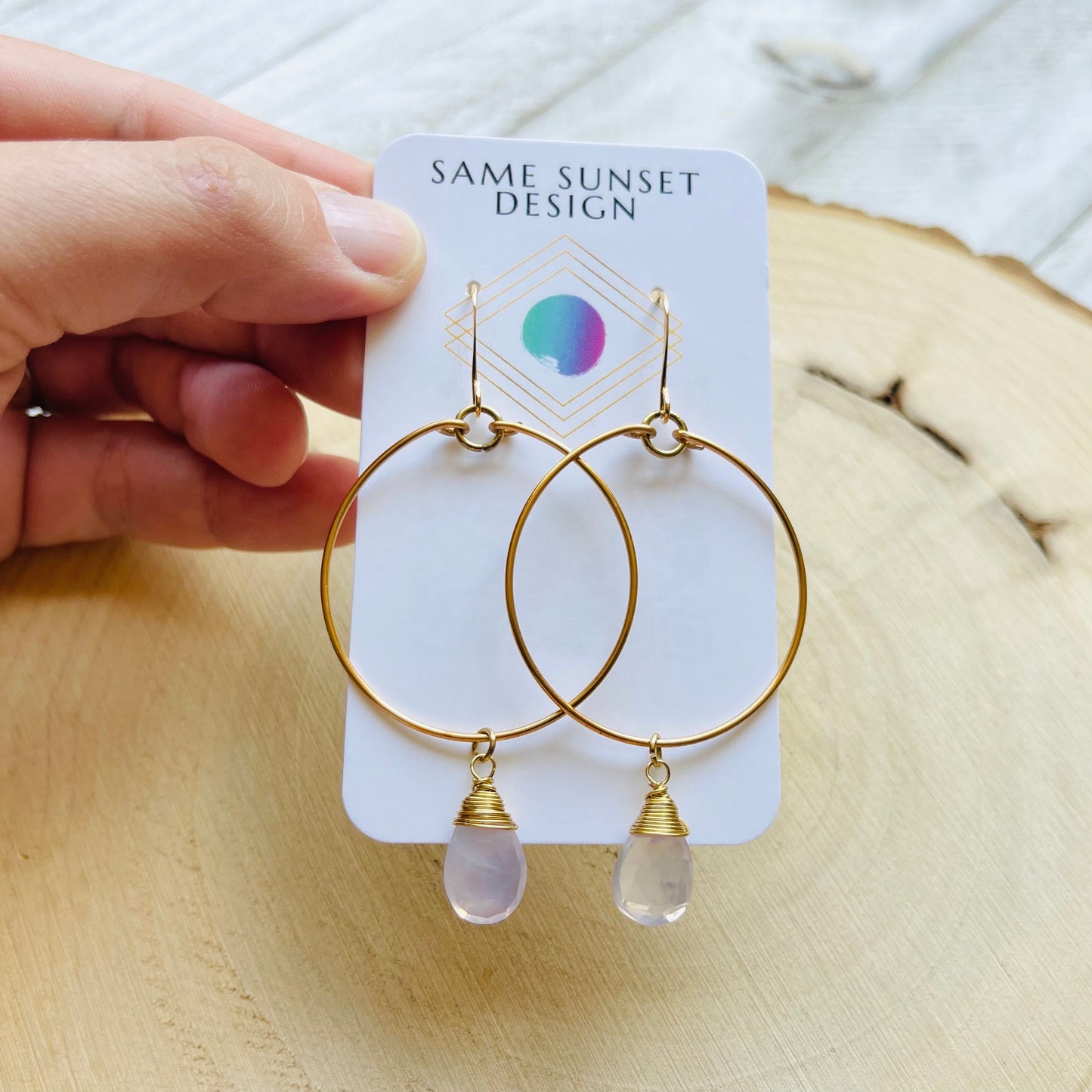 Amethyst Hoop Earrings
