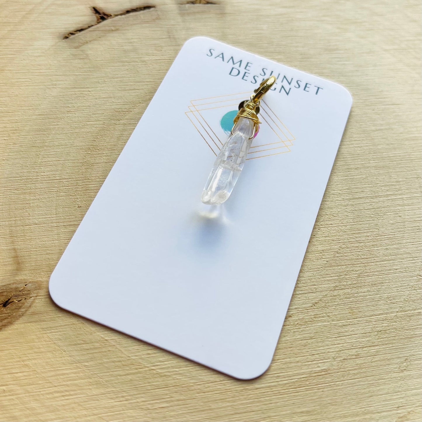 Quartz Crystal SIngle Huggie Hoop Earring