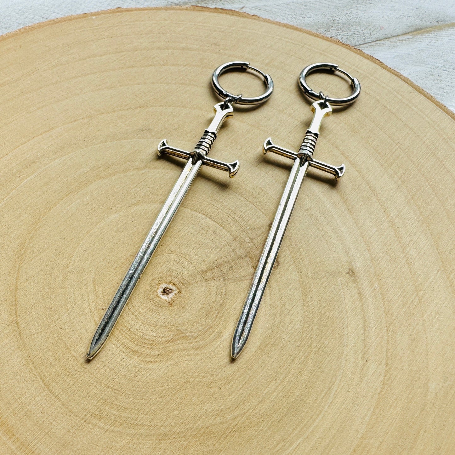 Sword Huggie Hoop Earrings