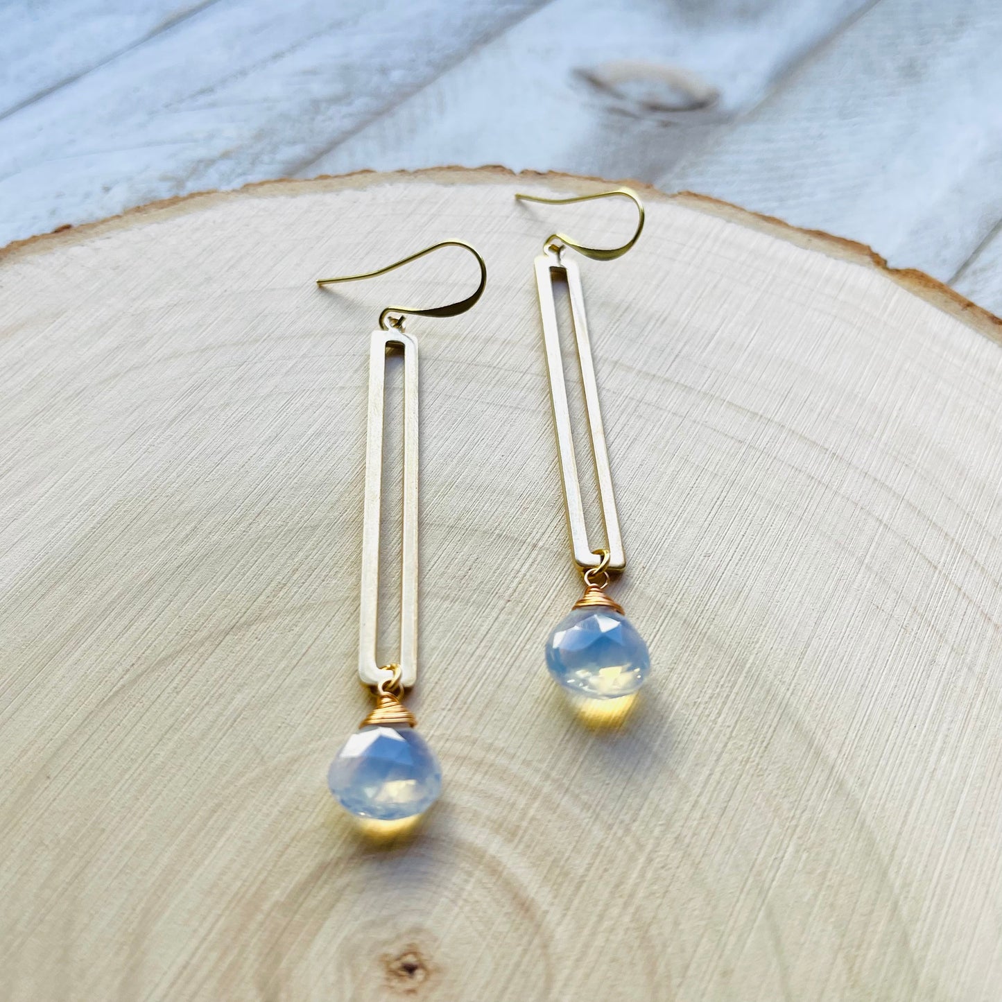 Brass Opalite Earrings