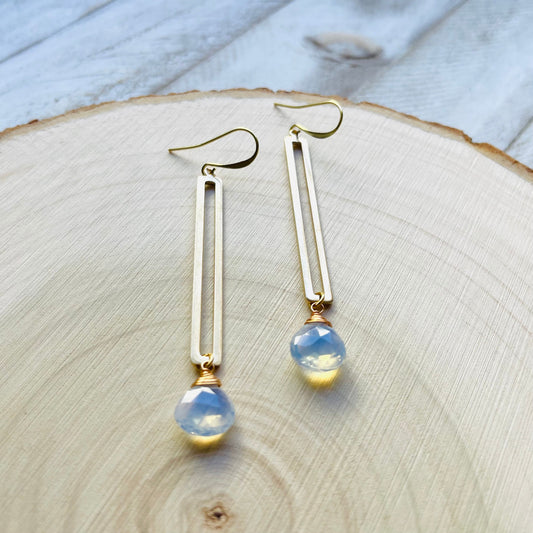 Brass Opalite Earrings