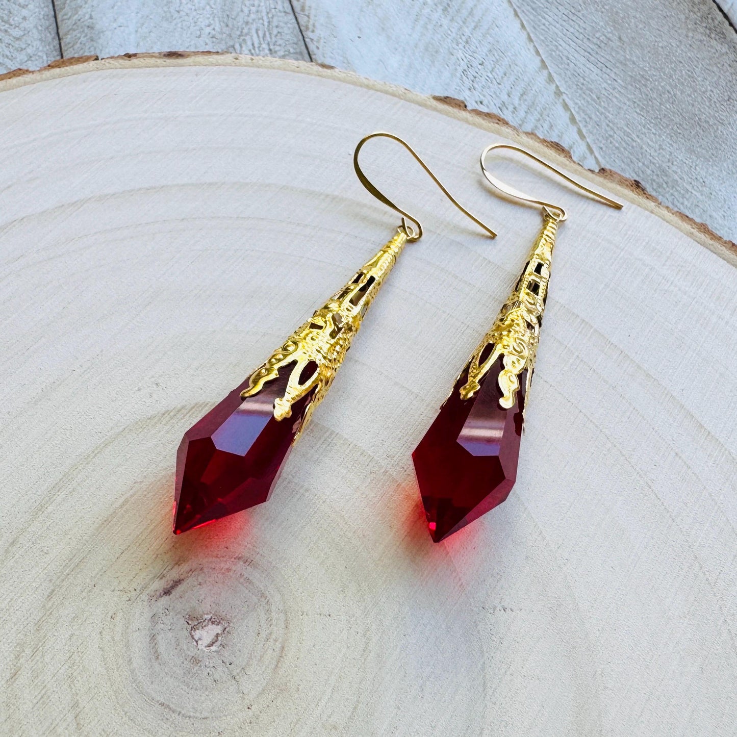 Red Crystal Earrings