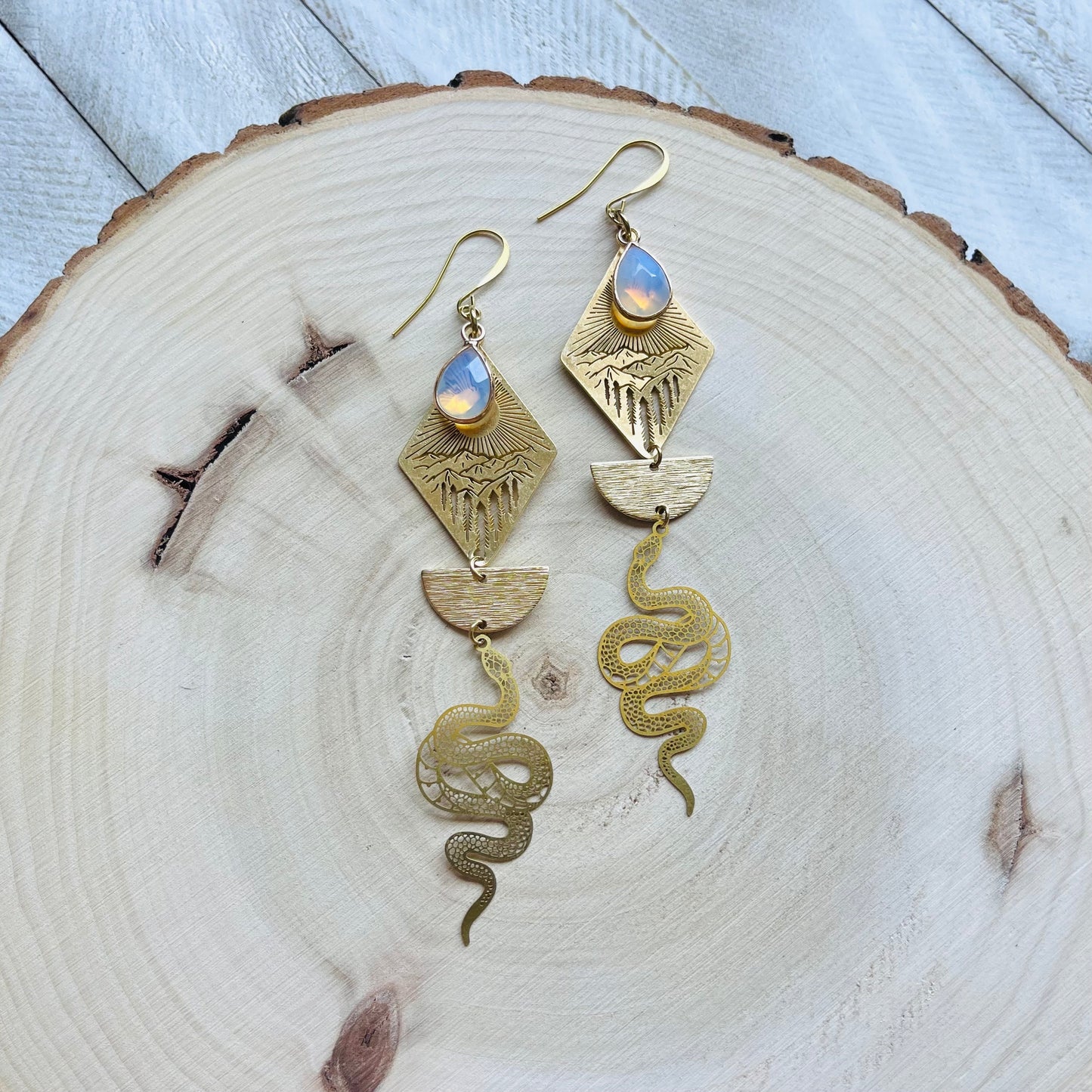 Opalite Snake Earrings