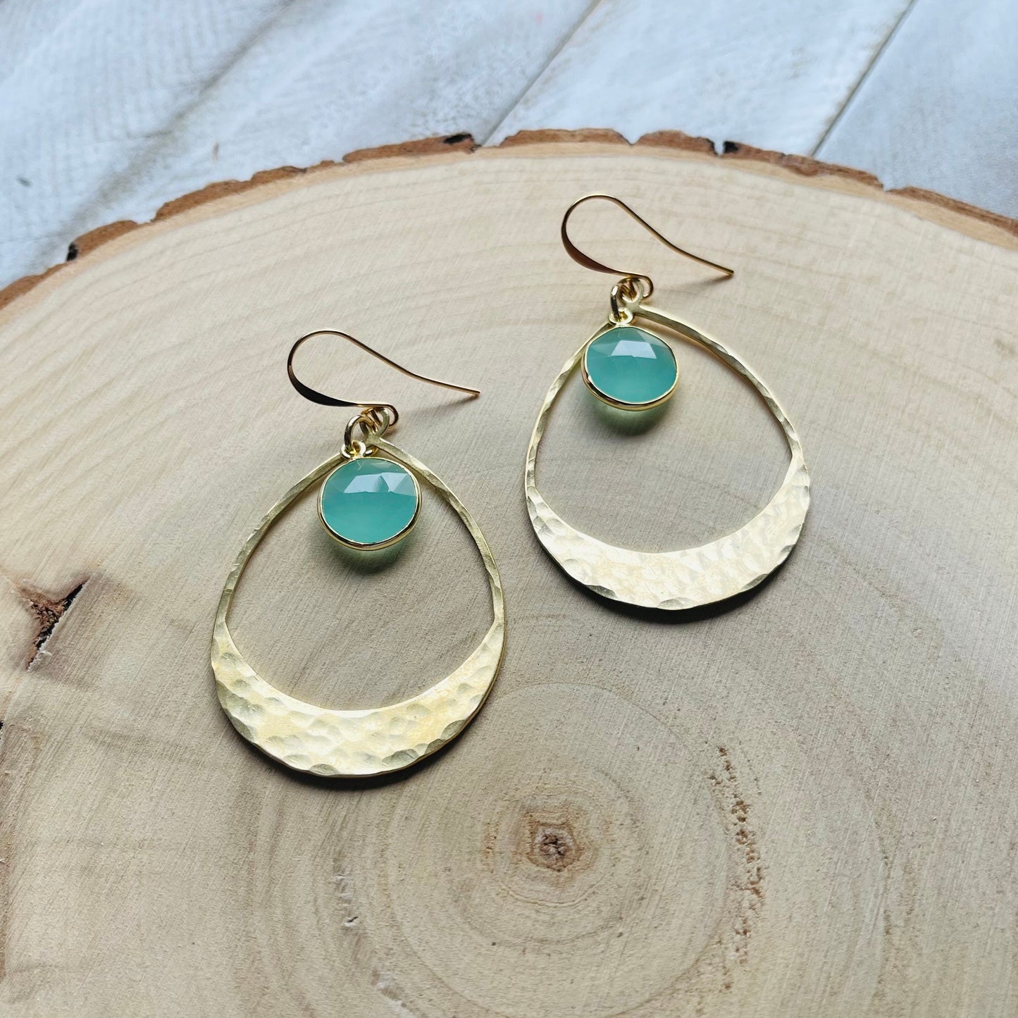 Aqua Chalcedony Earrings