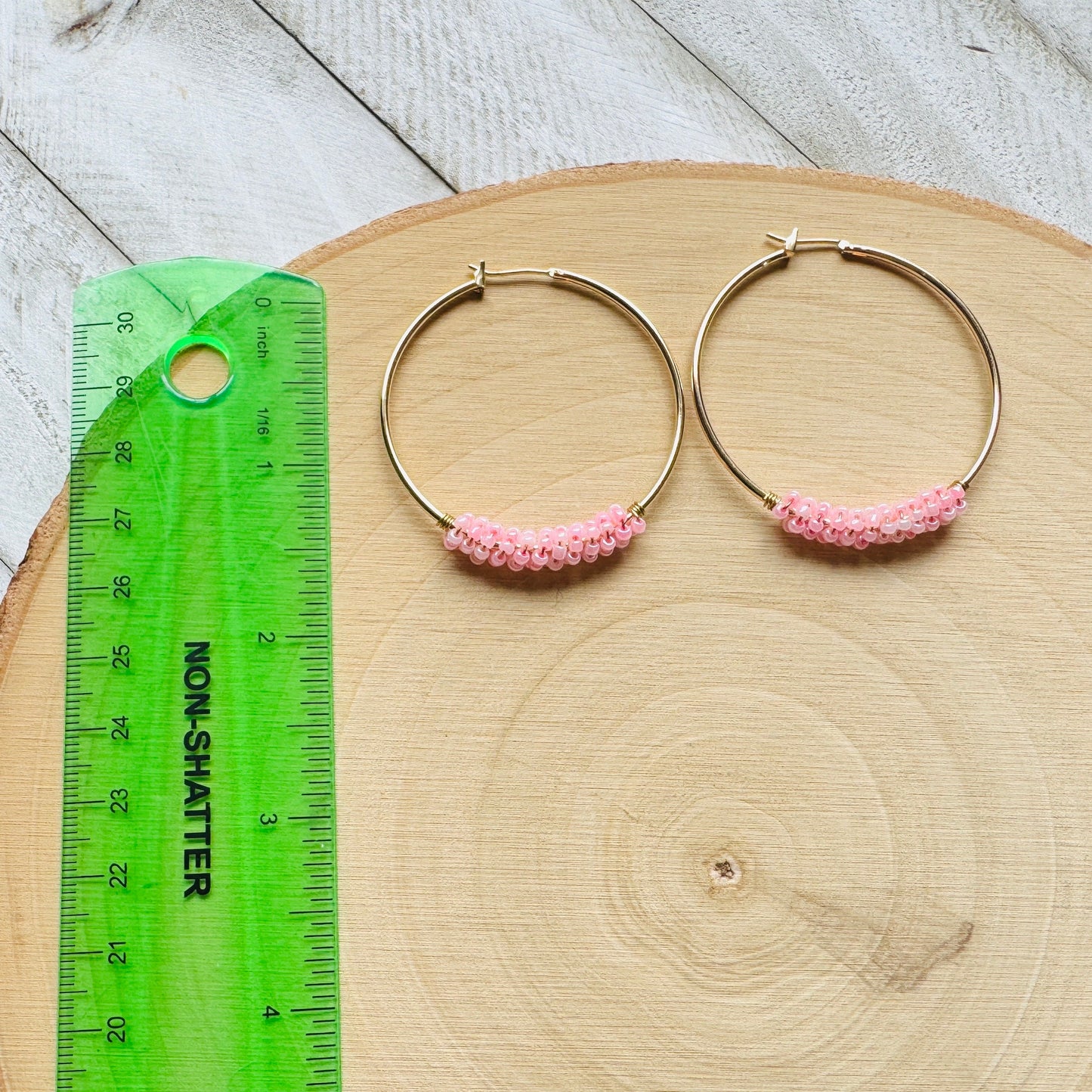 Seed Bead Hoop Earrings
