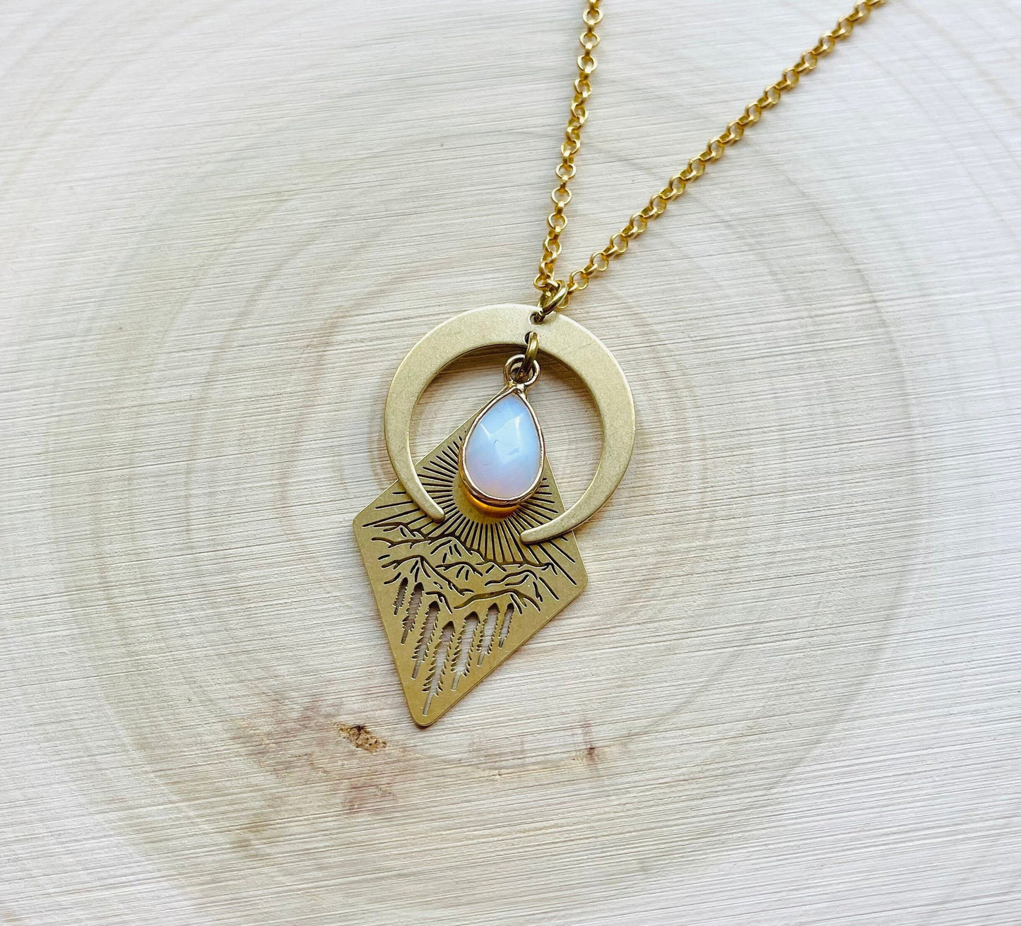 Opalite Mountain Moon Necklace