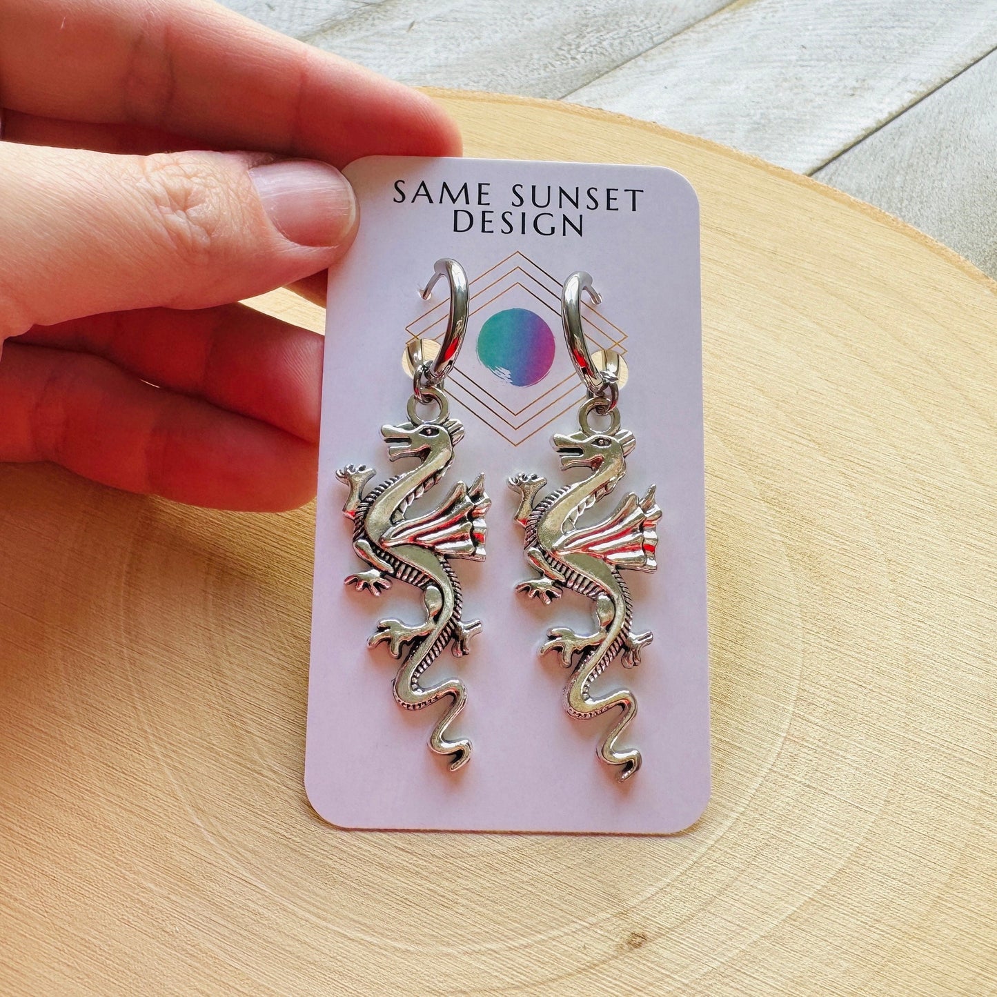 Dragon Huggie Hoop Earrings