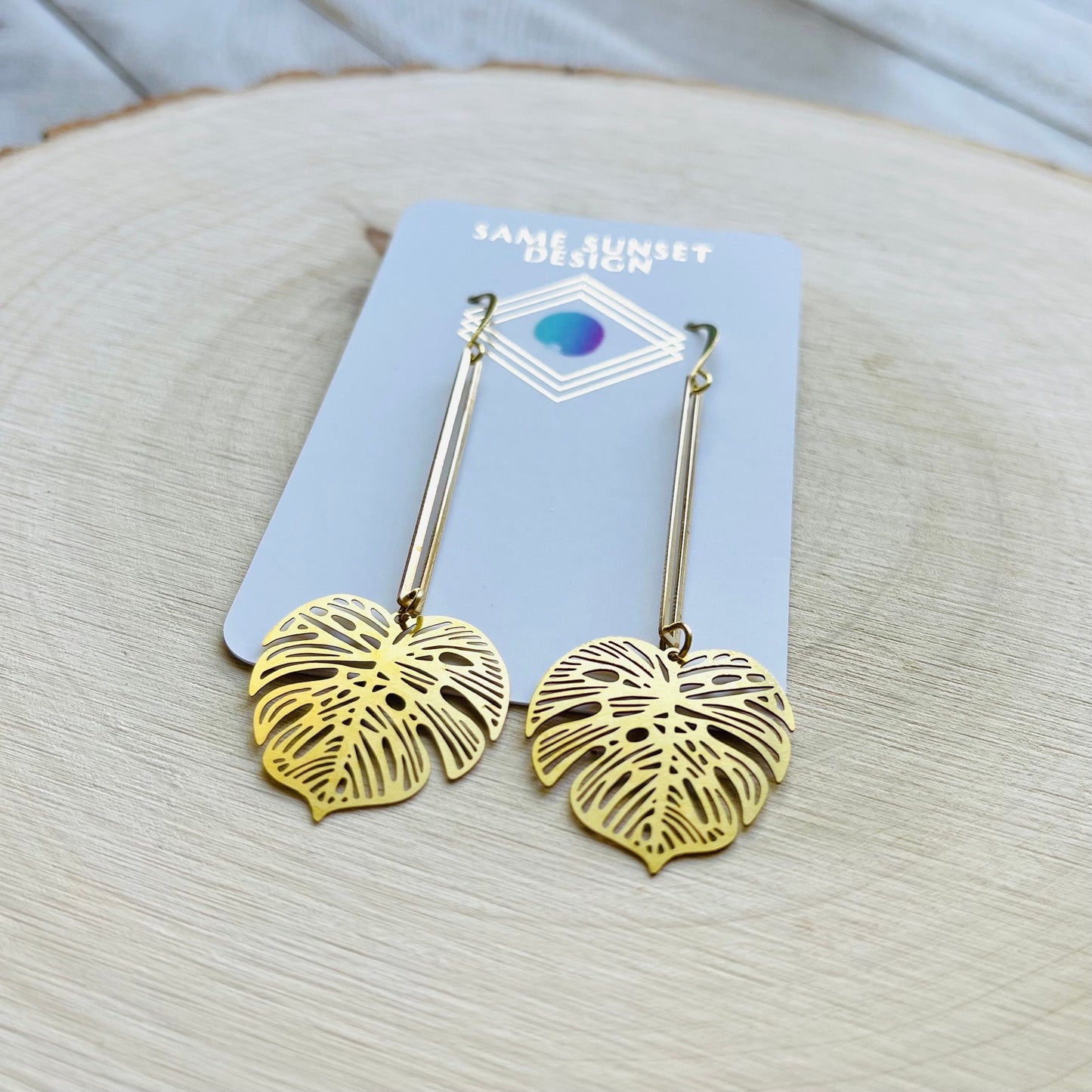 Monstera Leaf Earrings