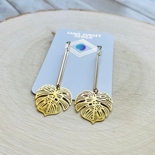 Monstera Leaf Earrings