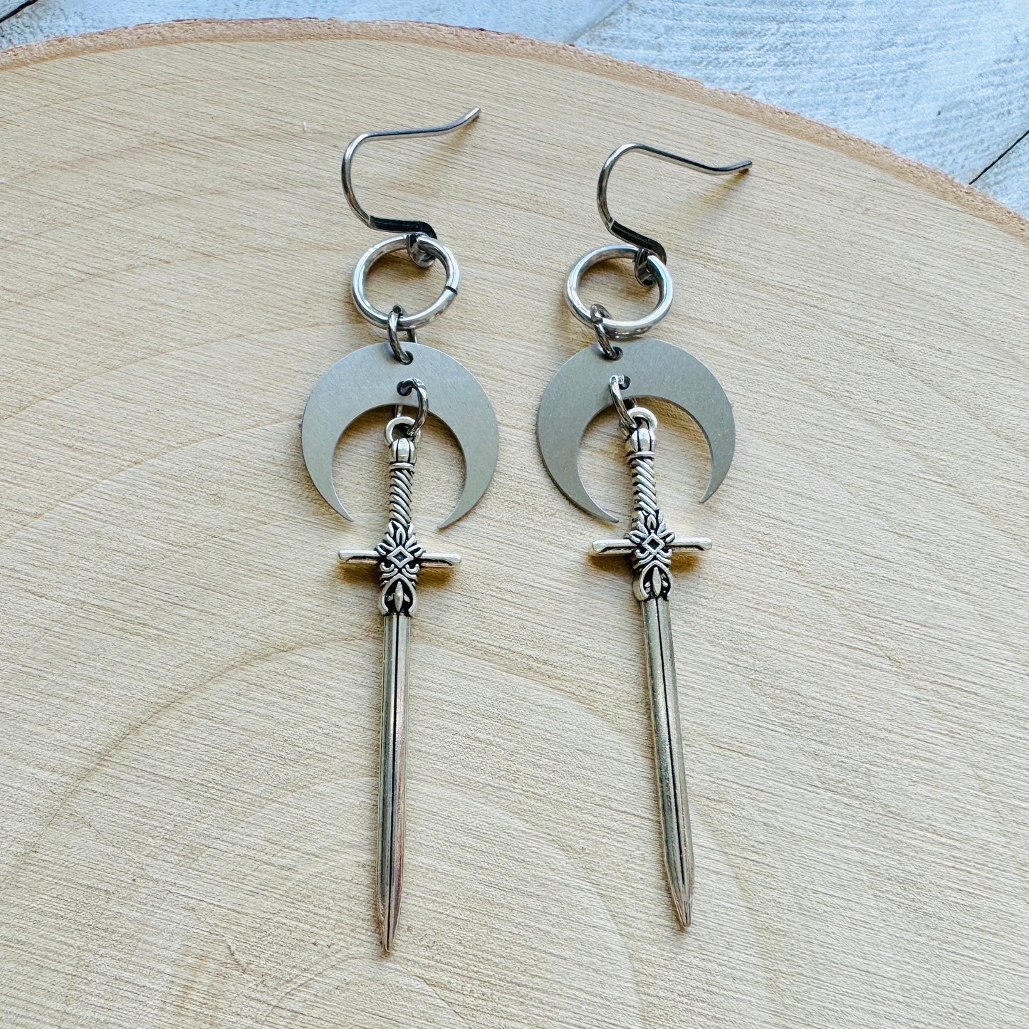 Sword Moon Earrings