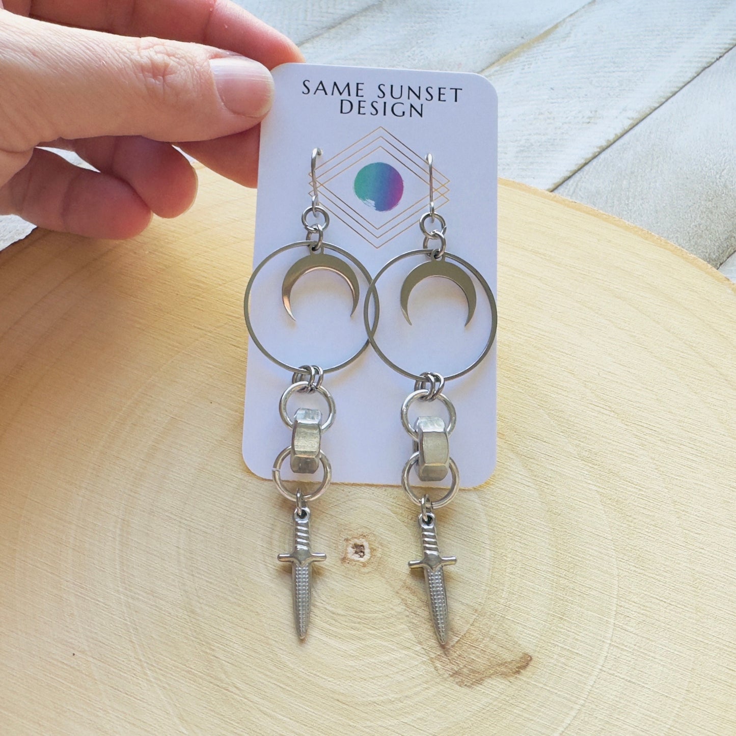 Stainless Steel Dagger Earrings