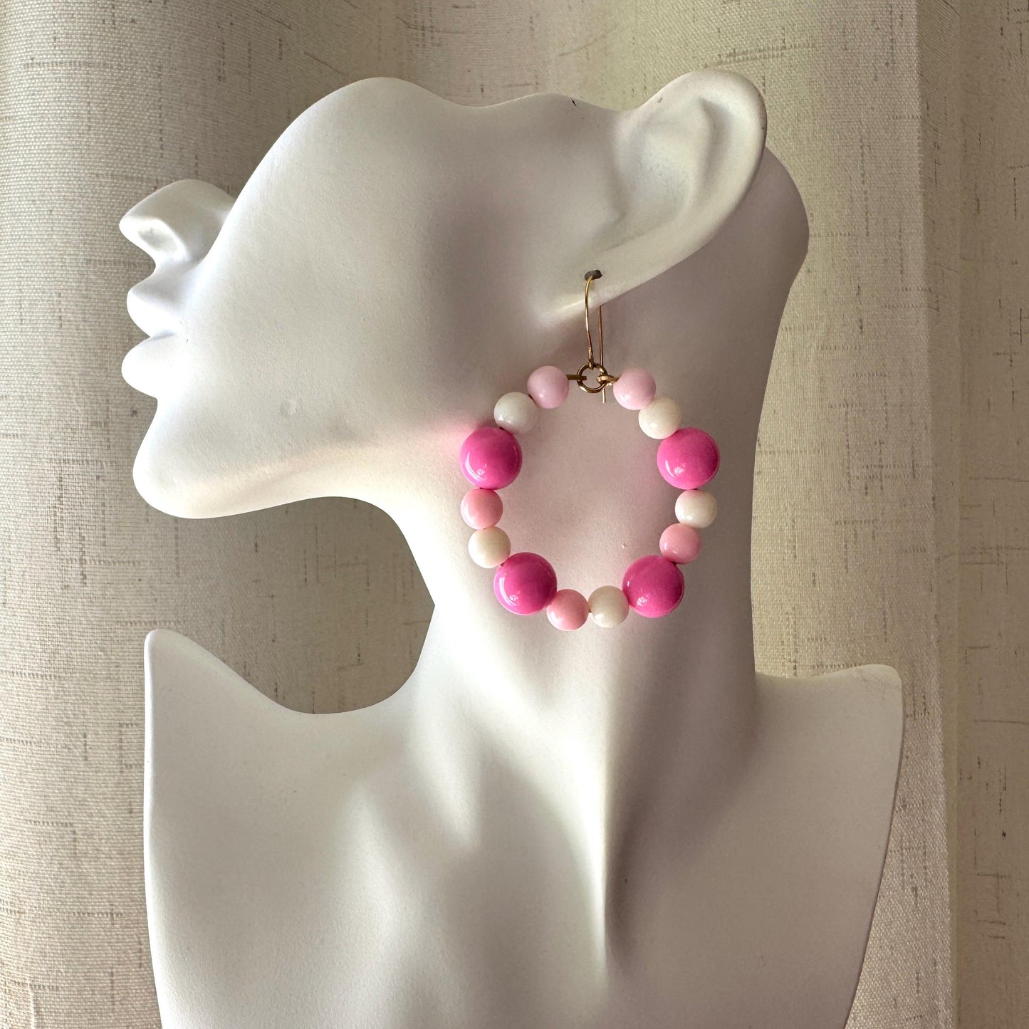 Pastel Bead Hoop Earrings