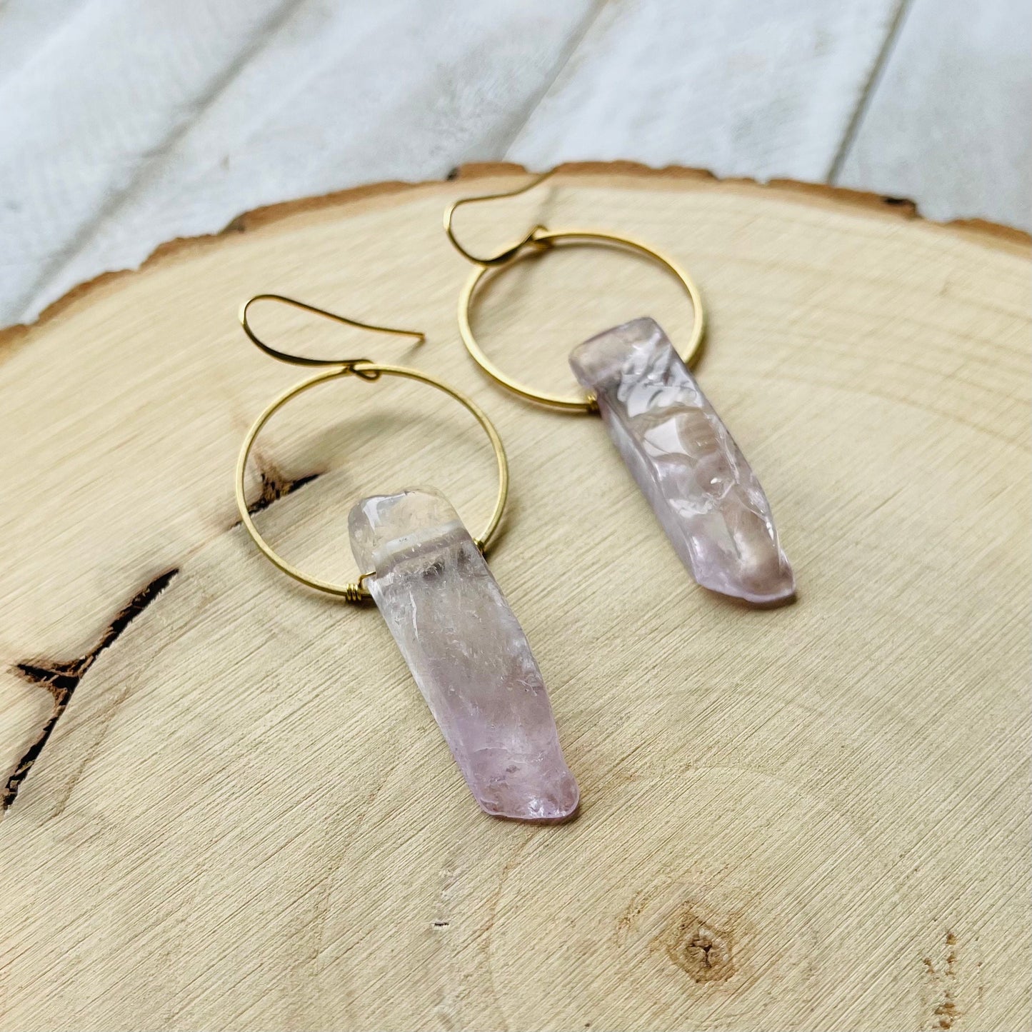 Amethyst Hoop Earrings