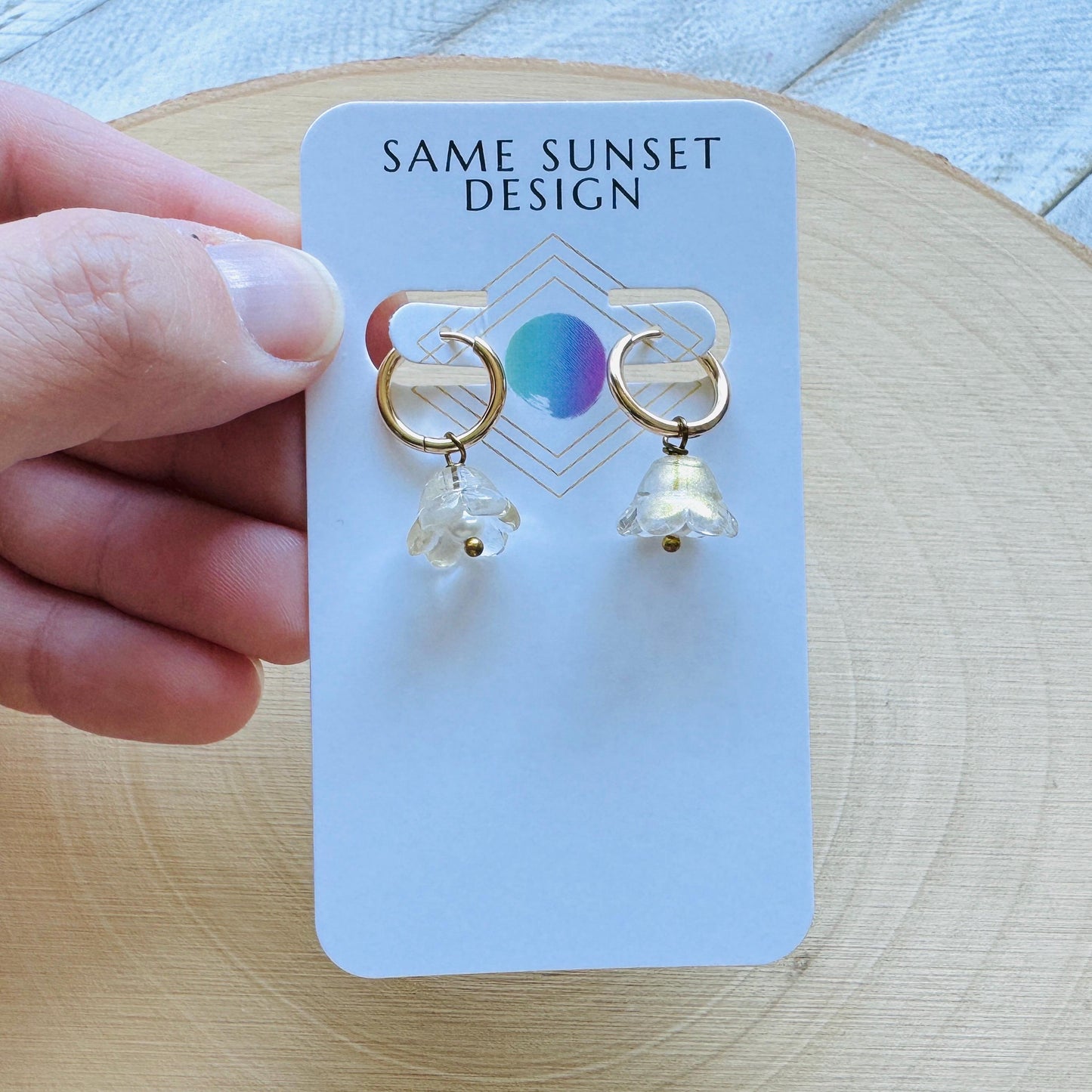 Flower Huggie Hoop Earrings