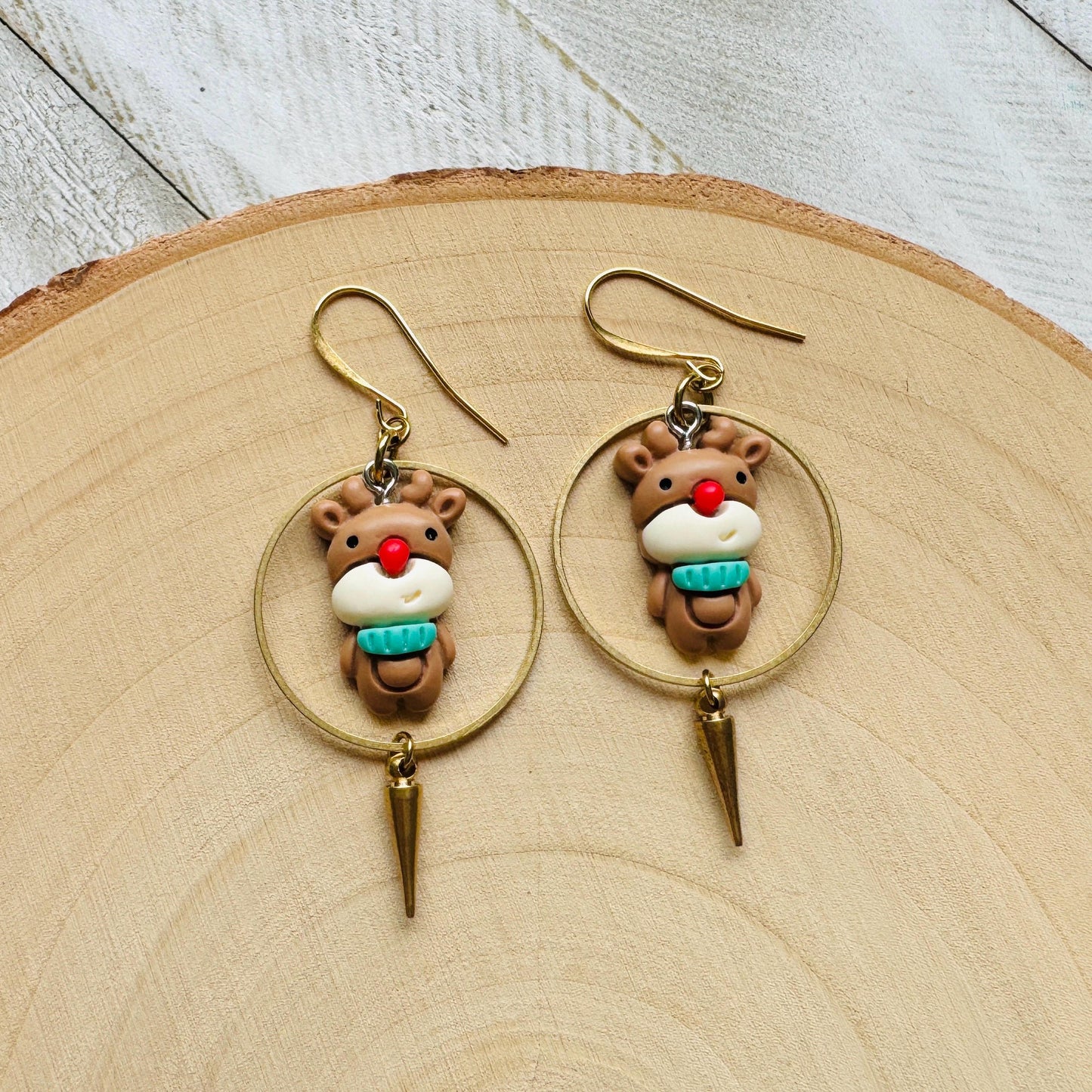 Reindeer Spike Hoop Earrings
