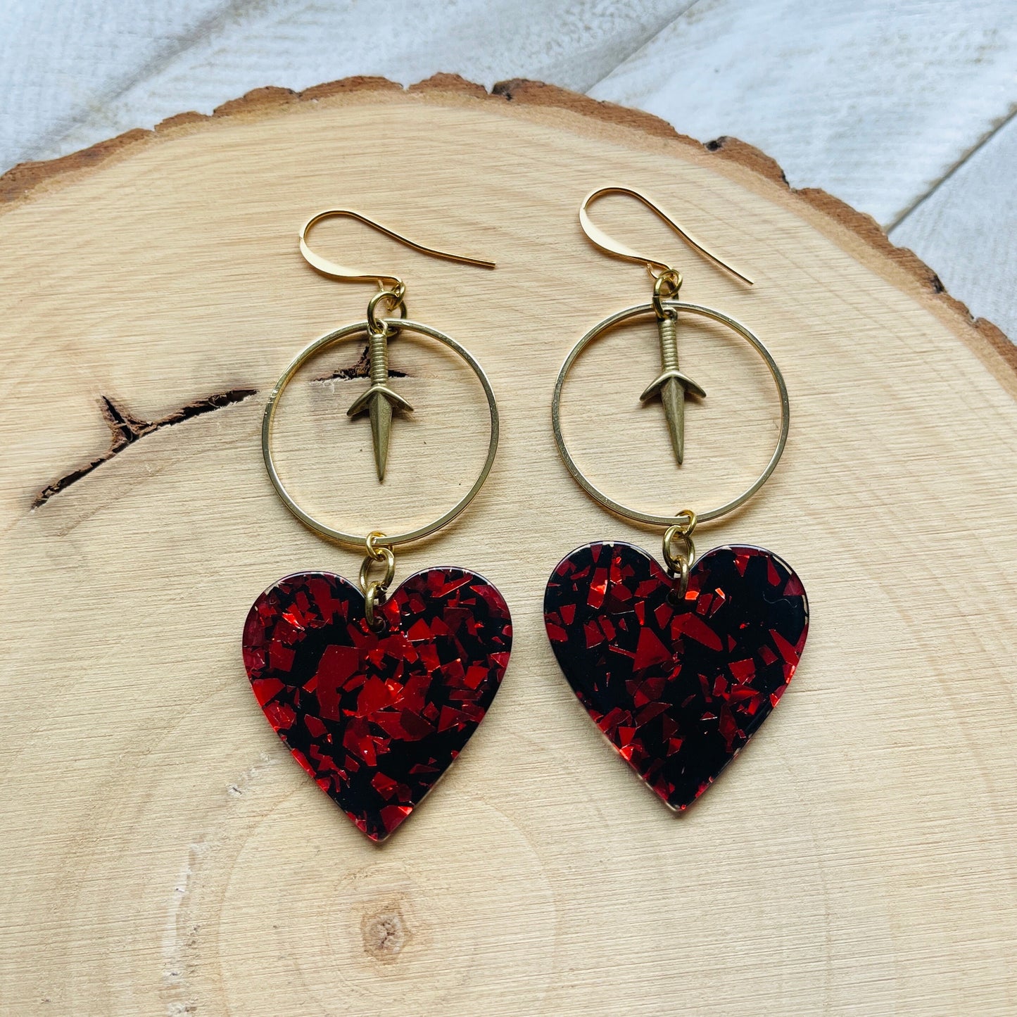 Heart Dagger Earrings