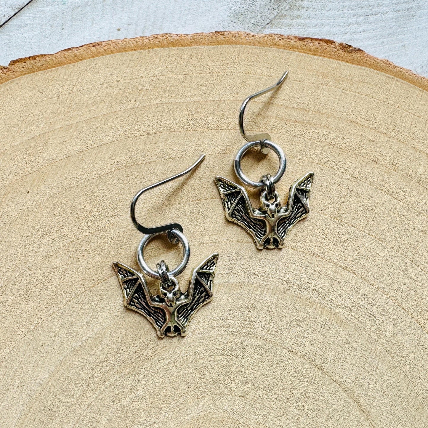 Silver Bat Earrings