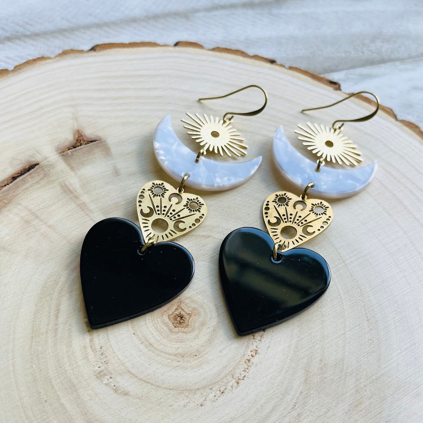 Goth Heart Earrings