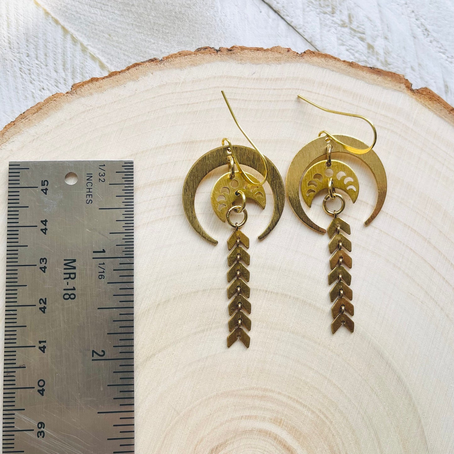 Brass Moon Earrings