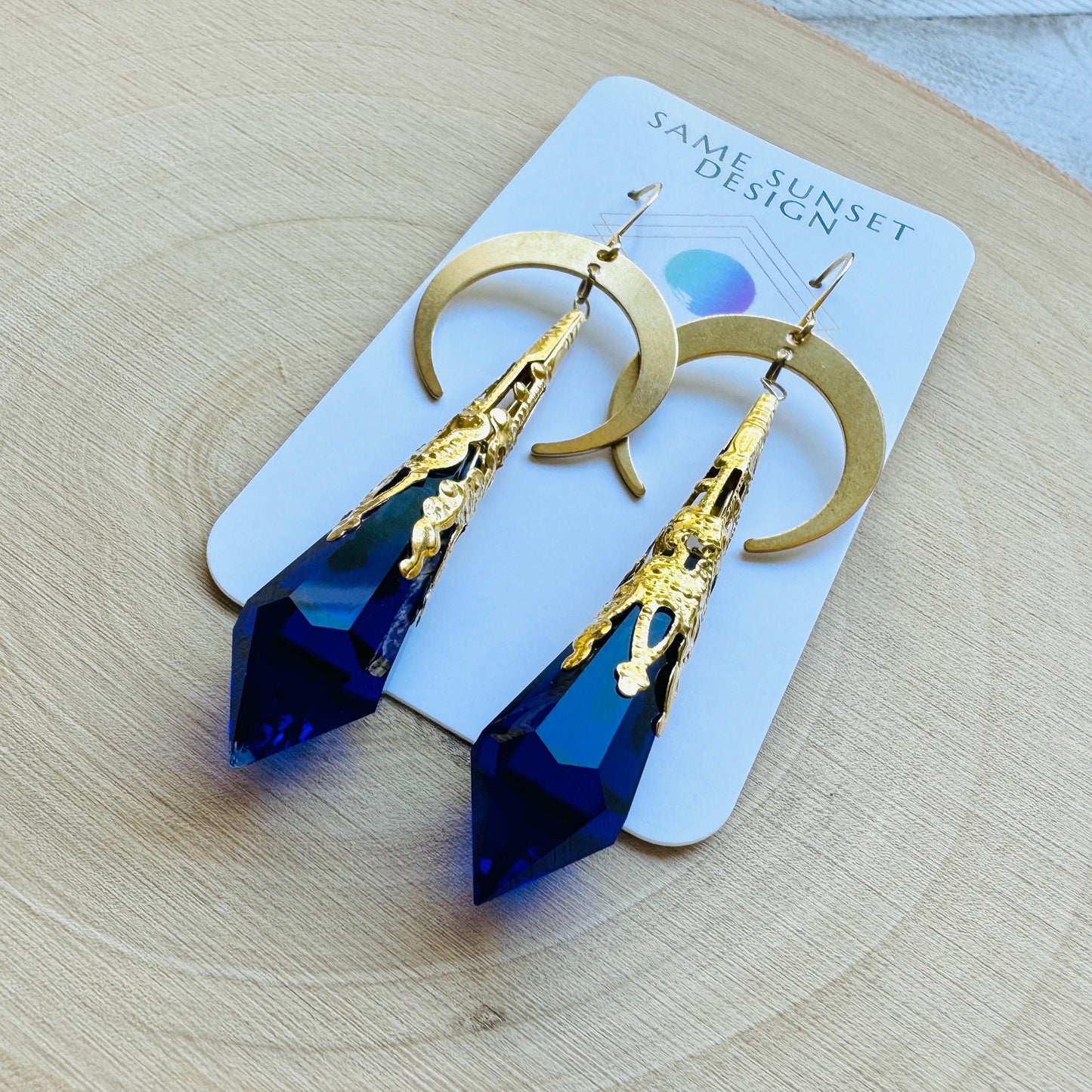 Blue Moon Crystal Earrings
