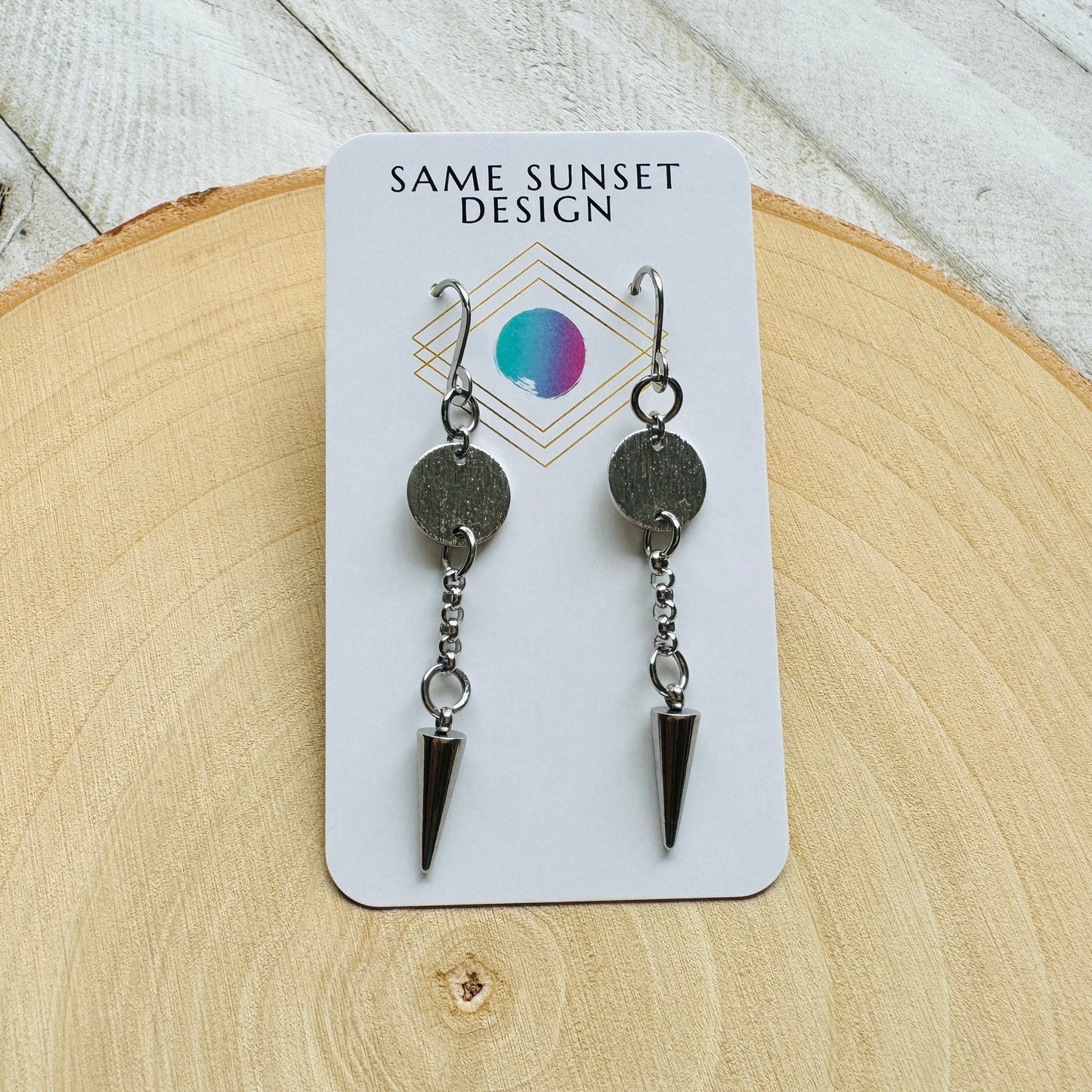 Stainless Steel Spike Earrings
