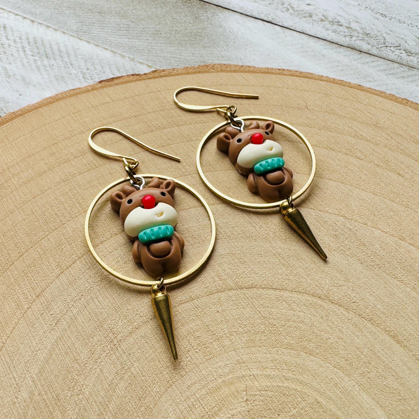 Reindeer Spike Hoop Earrings