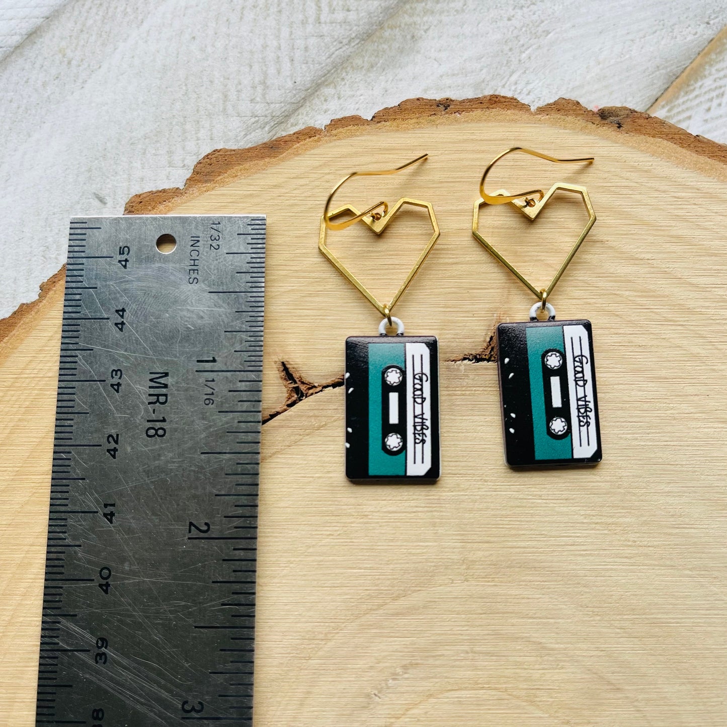 Cassette Tape Heart Earrings
