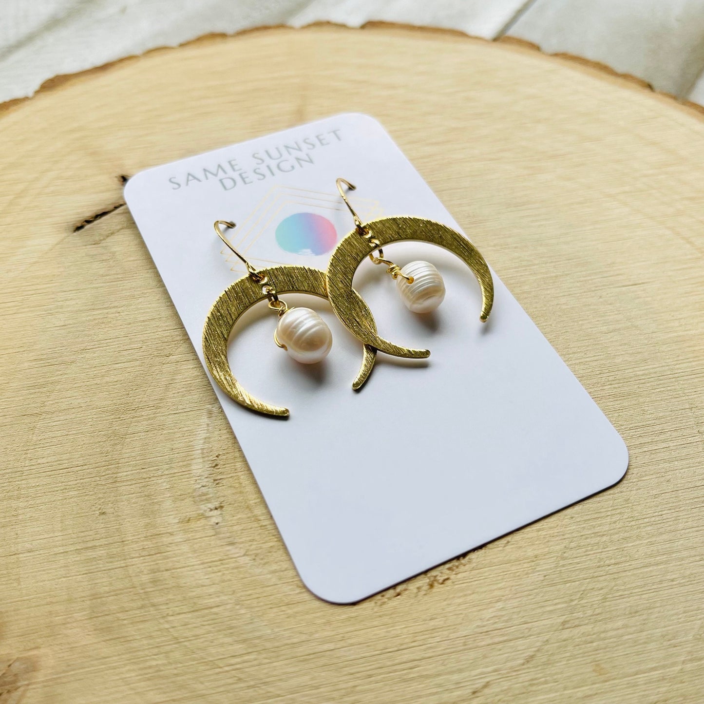 Pearl Moon Earrings