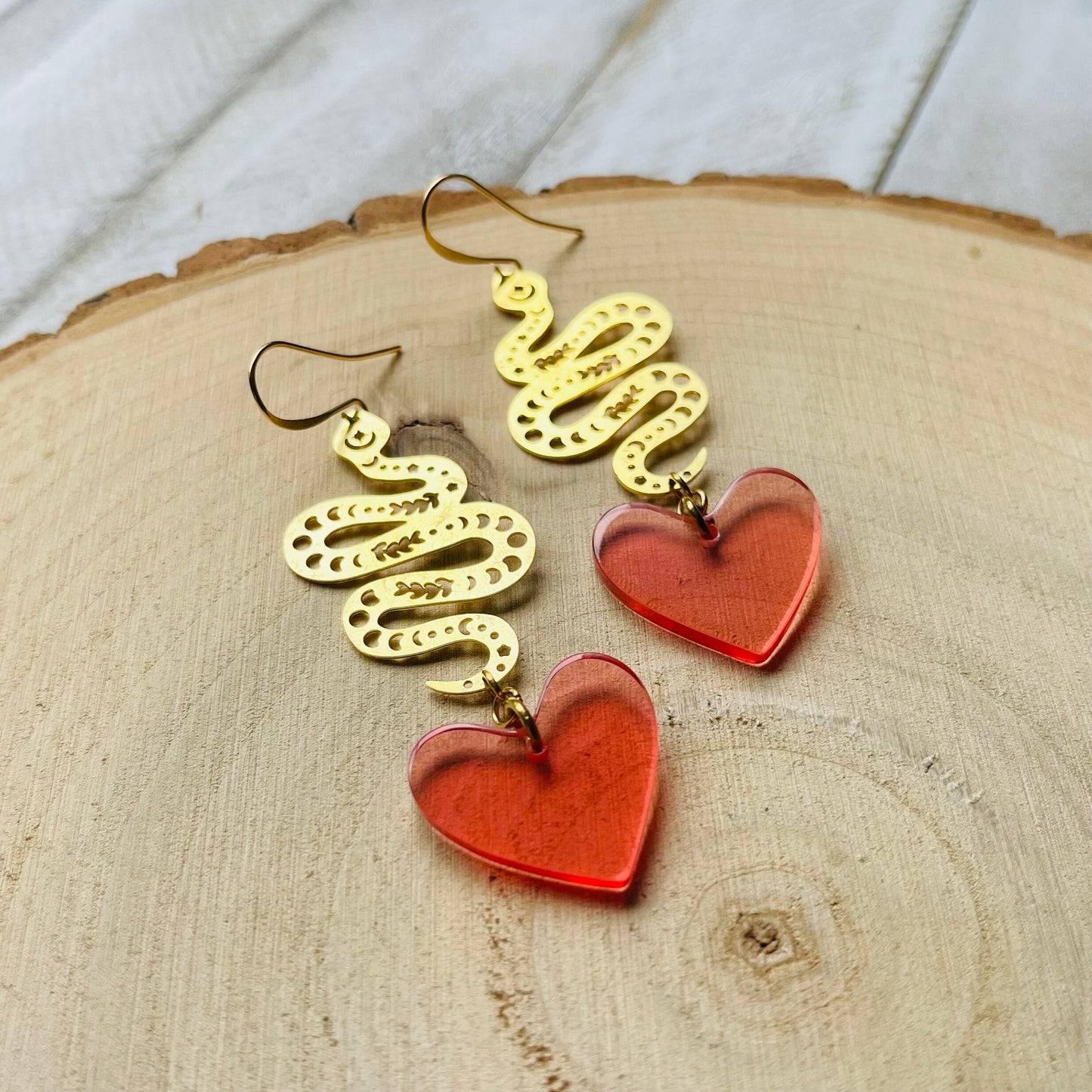 Snake Heart Earrings