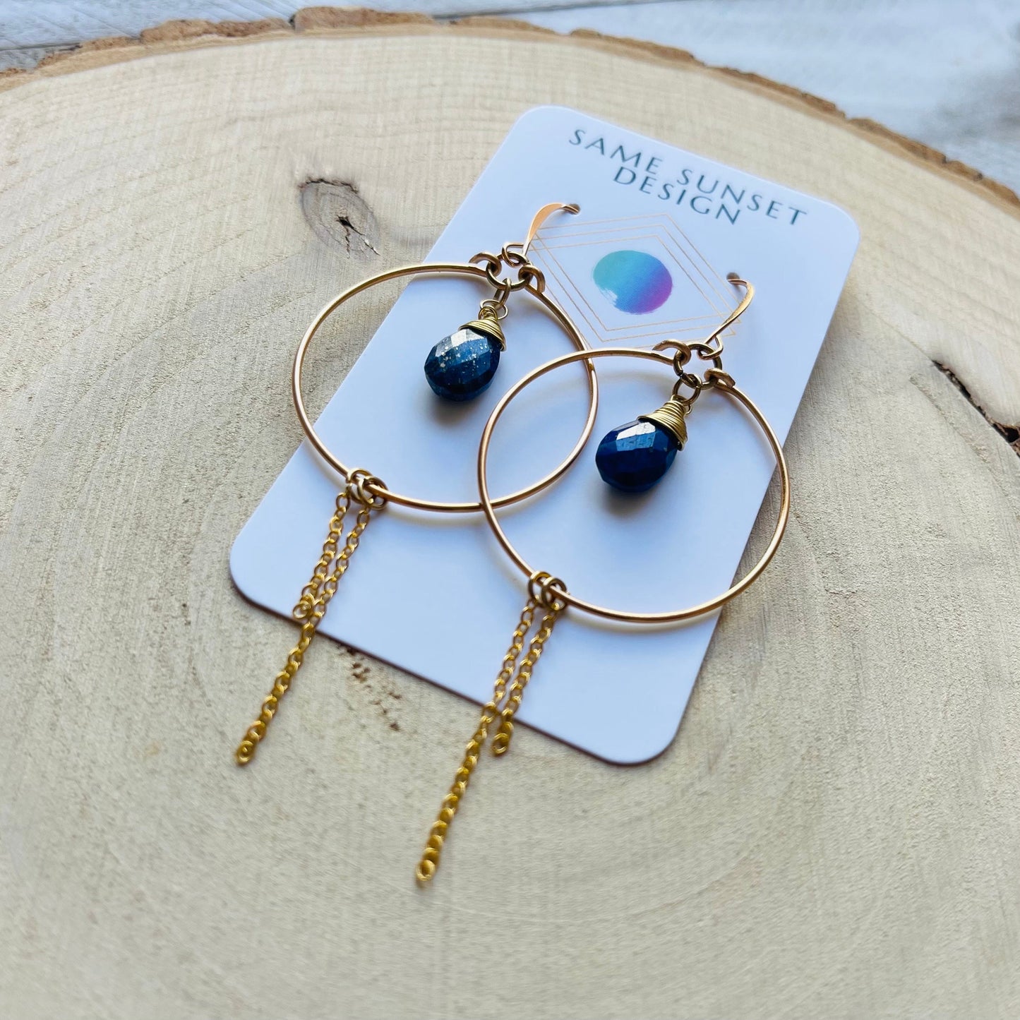 Lapis Lazuli Hoop Earrings