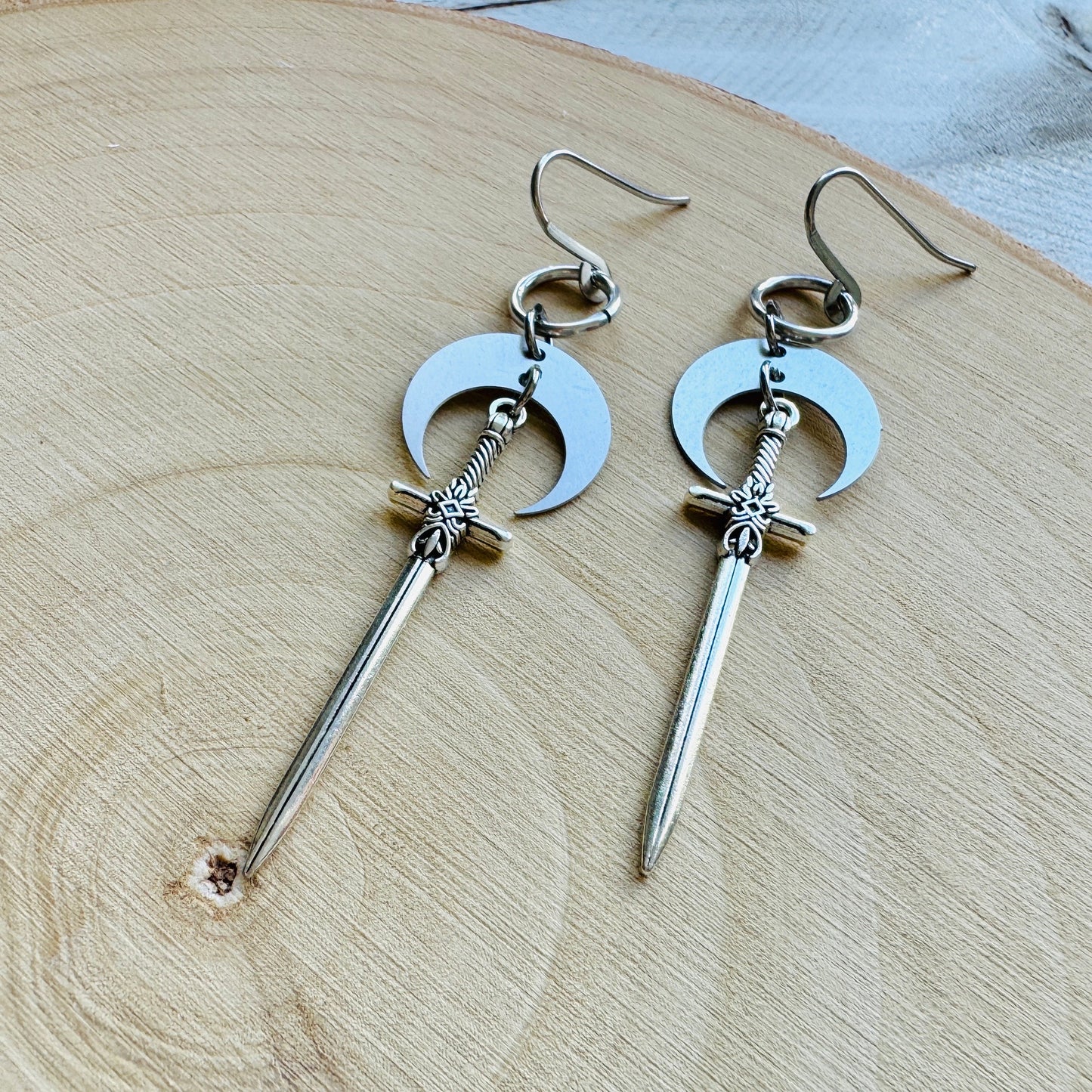 Sword Moon Earrings